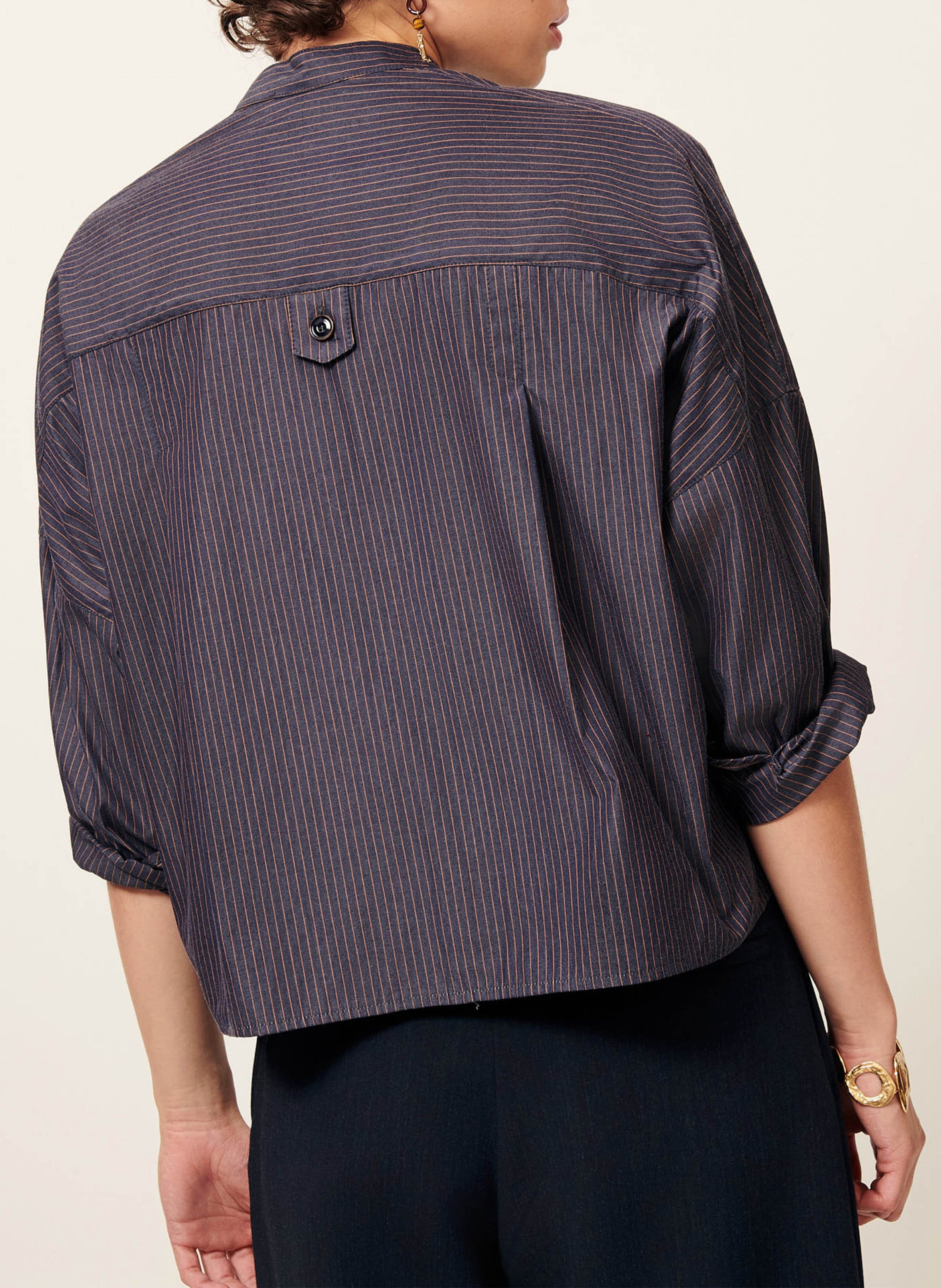 Chemise oversize en coton rayé SESSUN Bleu