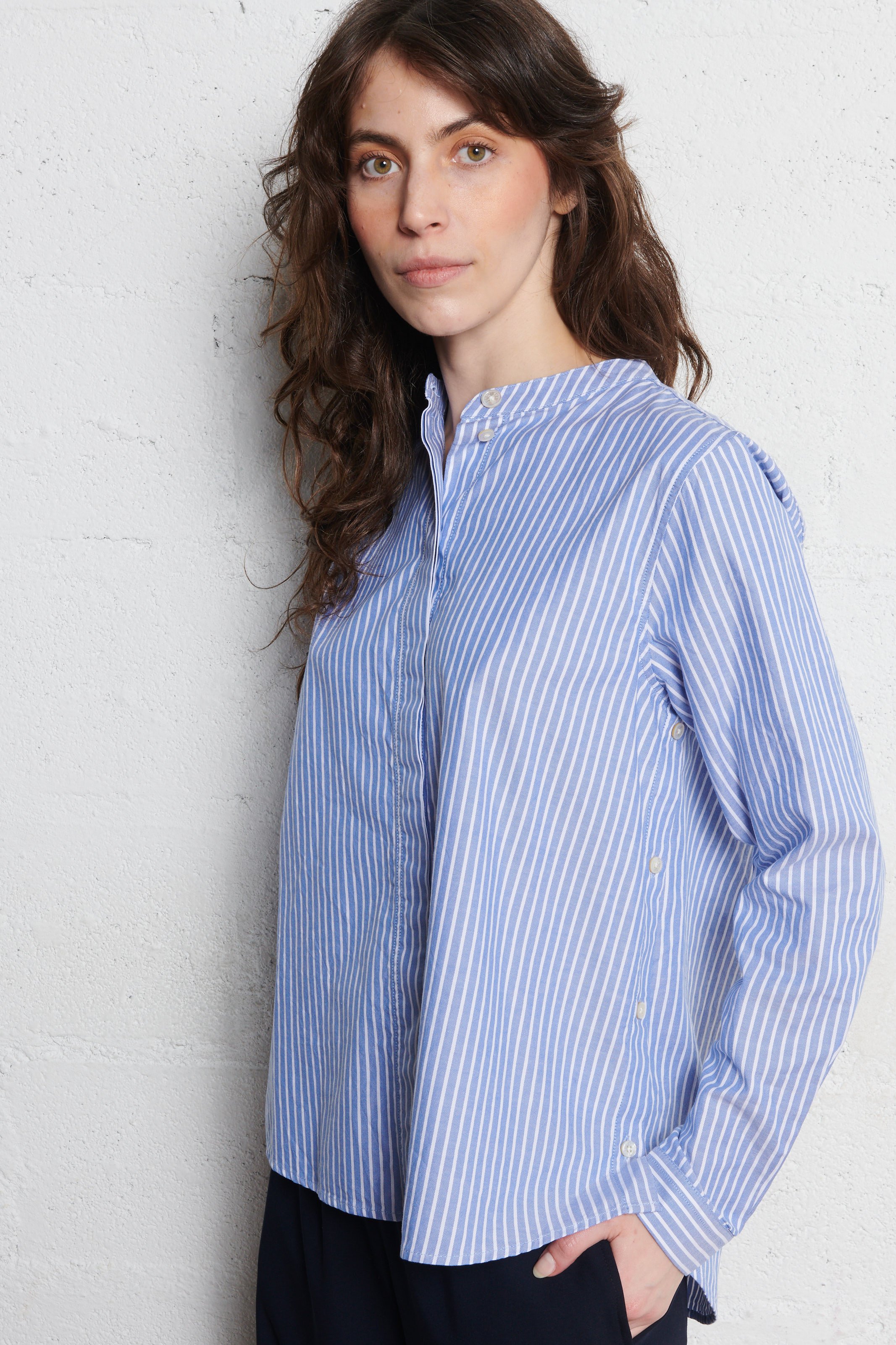 Geruit overhemd van katoen met ronde hals RUE DE TOKYO Veelkleurig