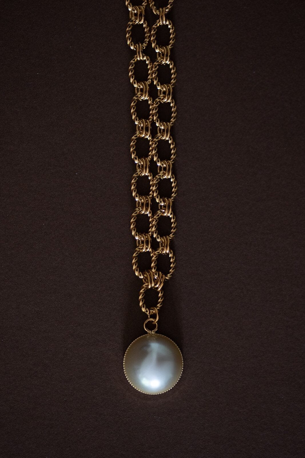 Maxi golden pearl necklace in gold-plated brass MONSIEUR SIMONE Golden