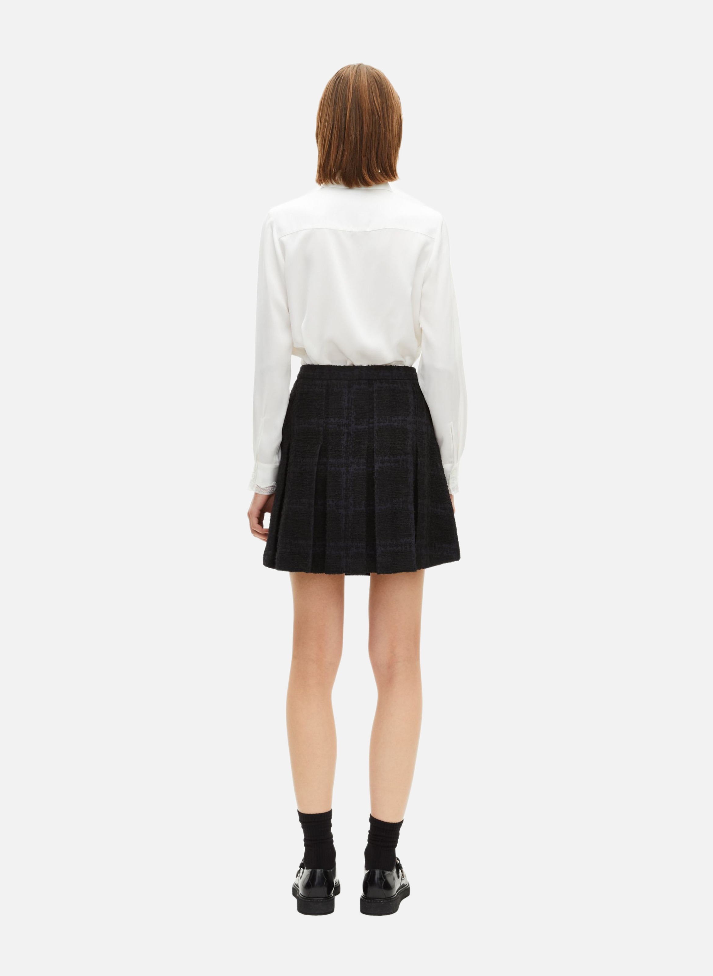 Plain pleated short skirt THE KOOPLES Blue