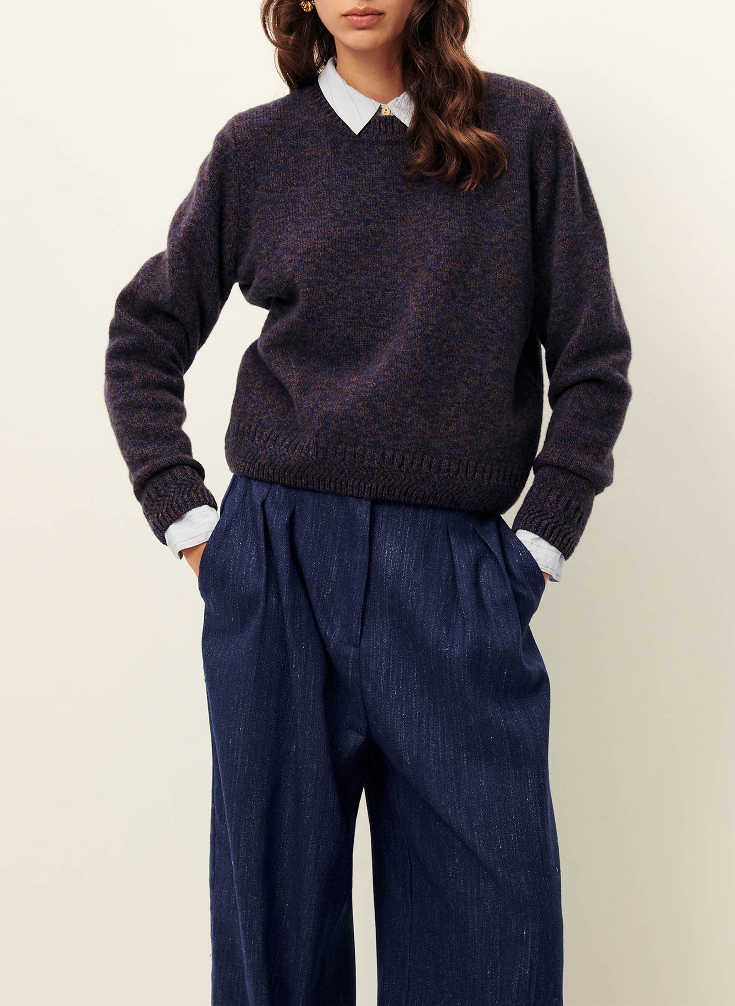 Pull droit col rond en laine mérinos SESSUN