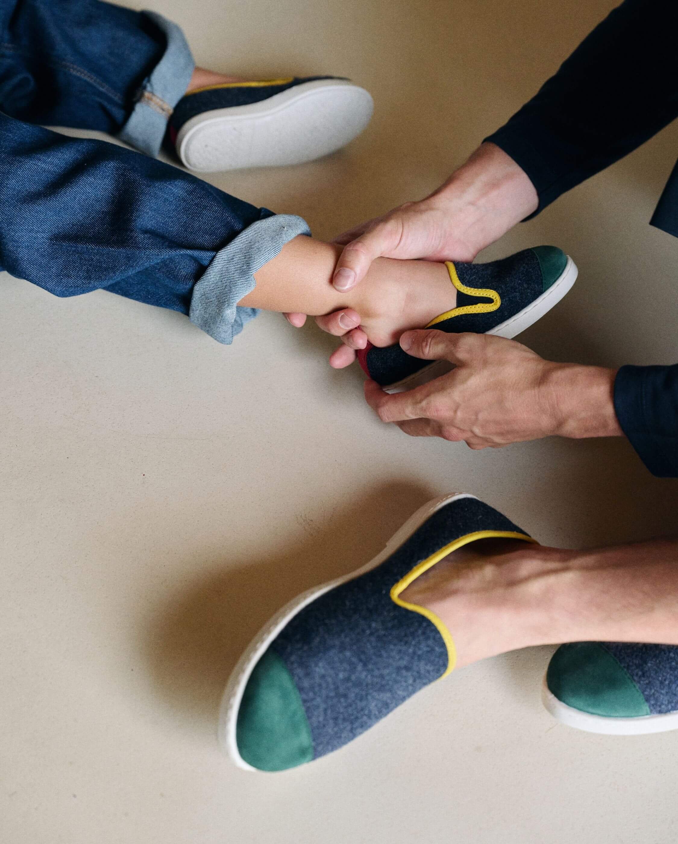 Chausson homme bruson, laine play marine ANGARDE Bleu