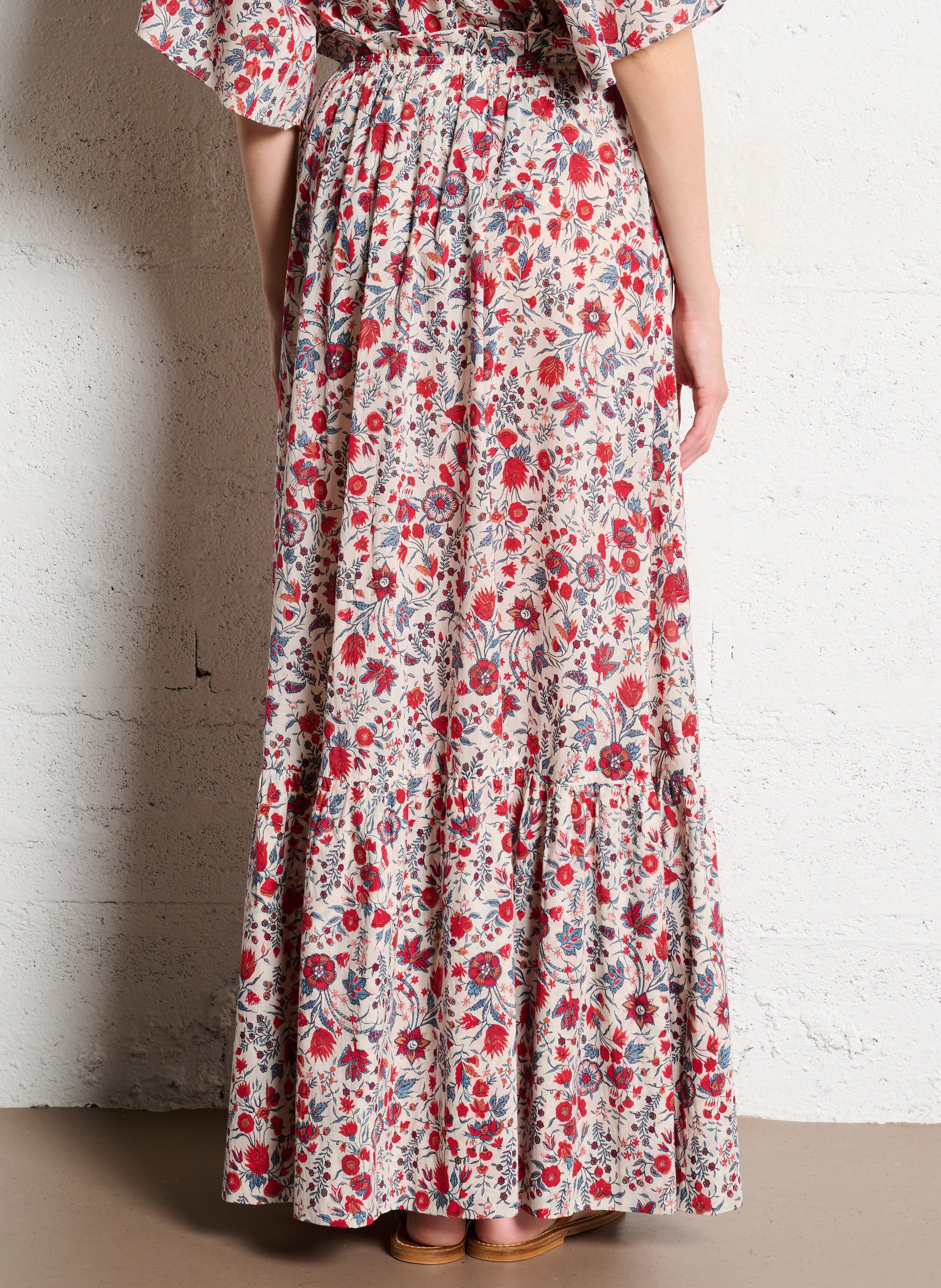 Ausgestellter langer Rock mit Muster ANTIK BATIK Mehrfarbig