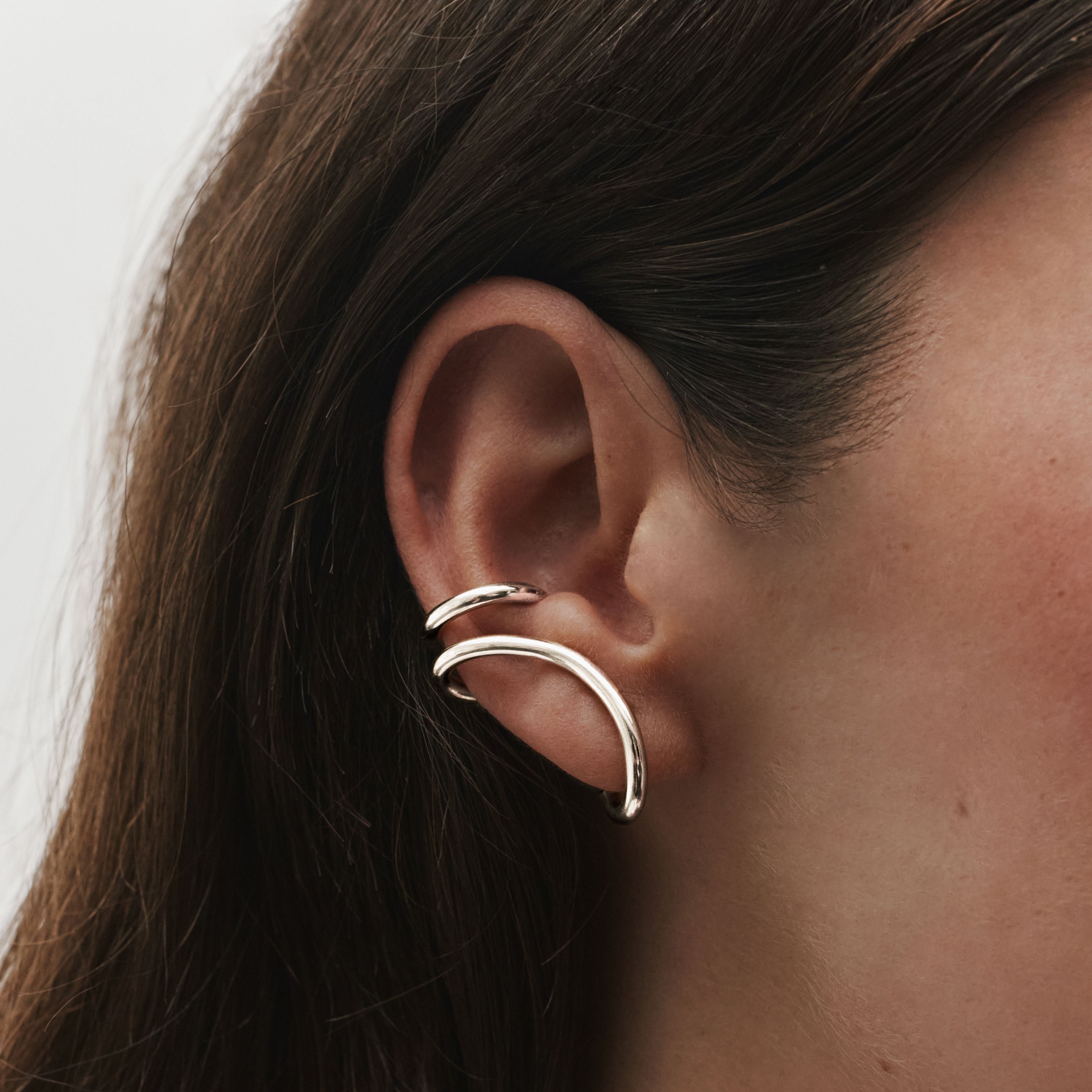 Earcuff bigi droit, argent recyclé MAYRENA Argent