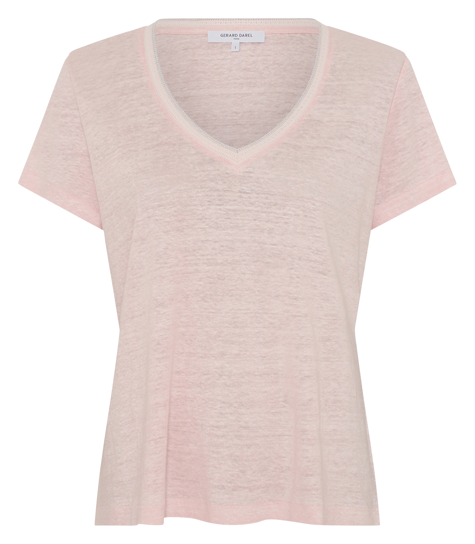 Linnen T-shirt met rechte pasvorm GERARD DAREL Roze