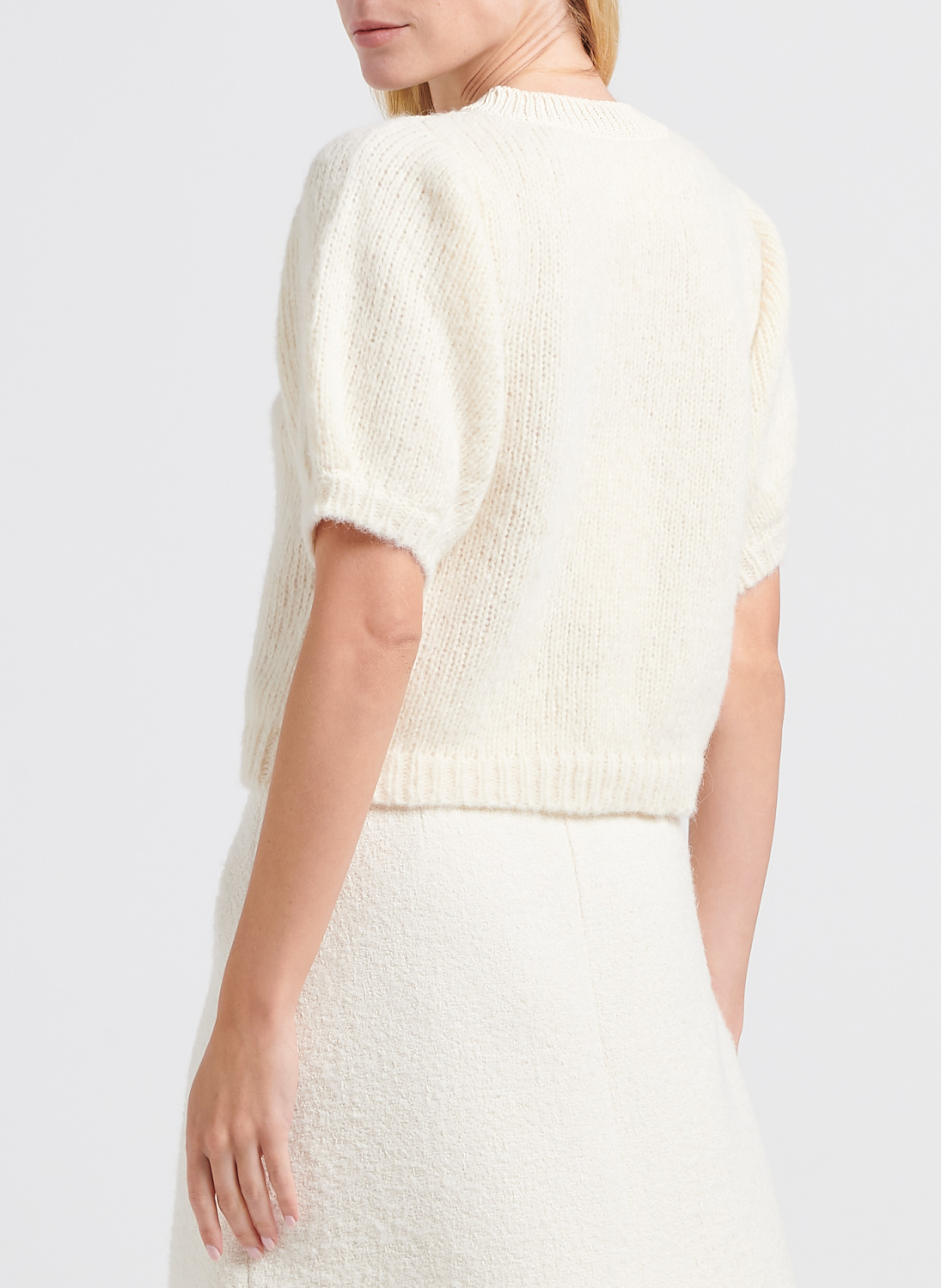 Rundhals-Top aus Strick STELLA PARDO Beige