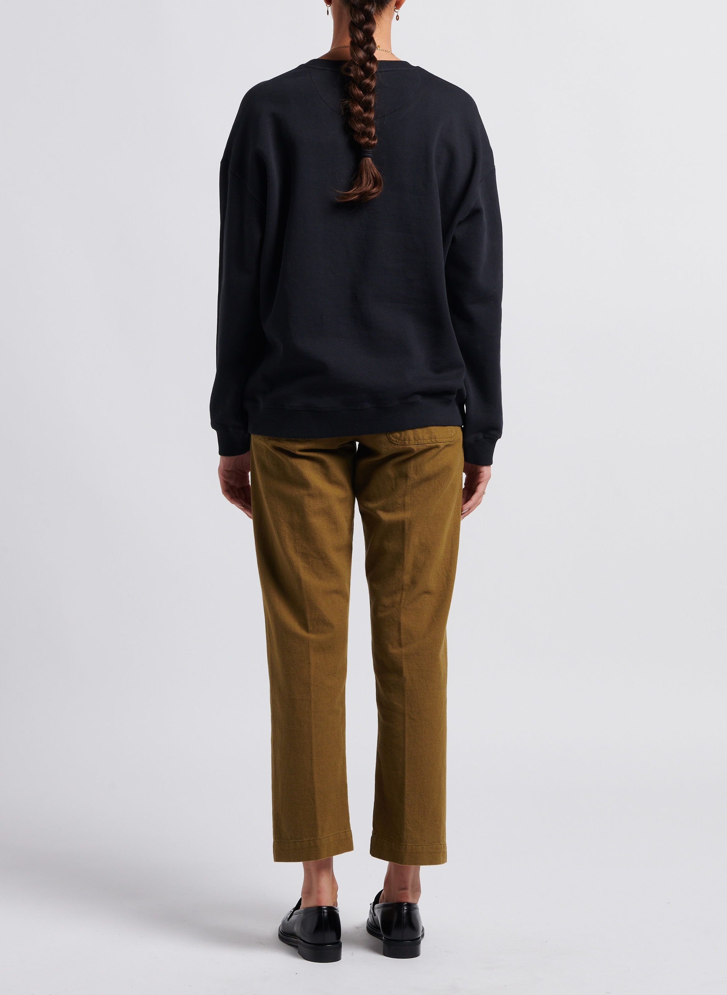 Rechte, katoenen broek SWILDENS Kaki