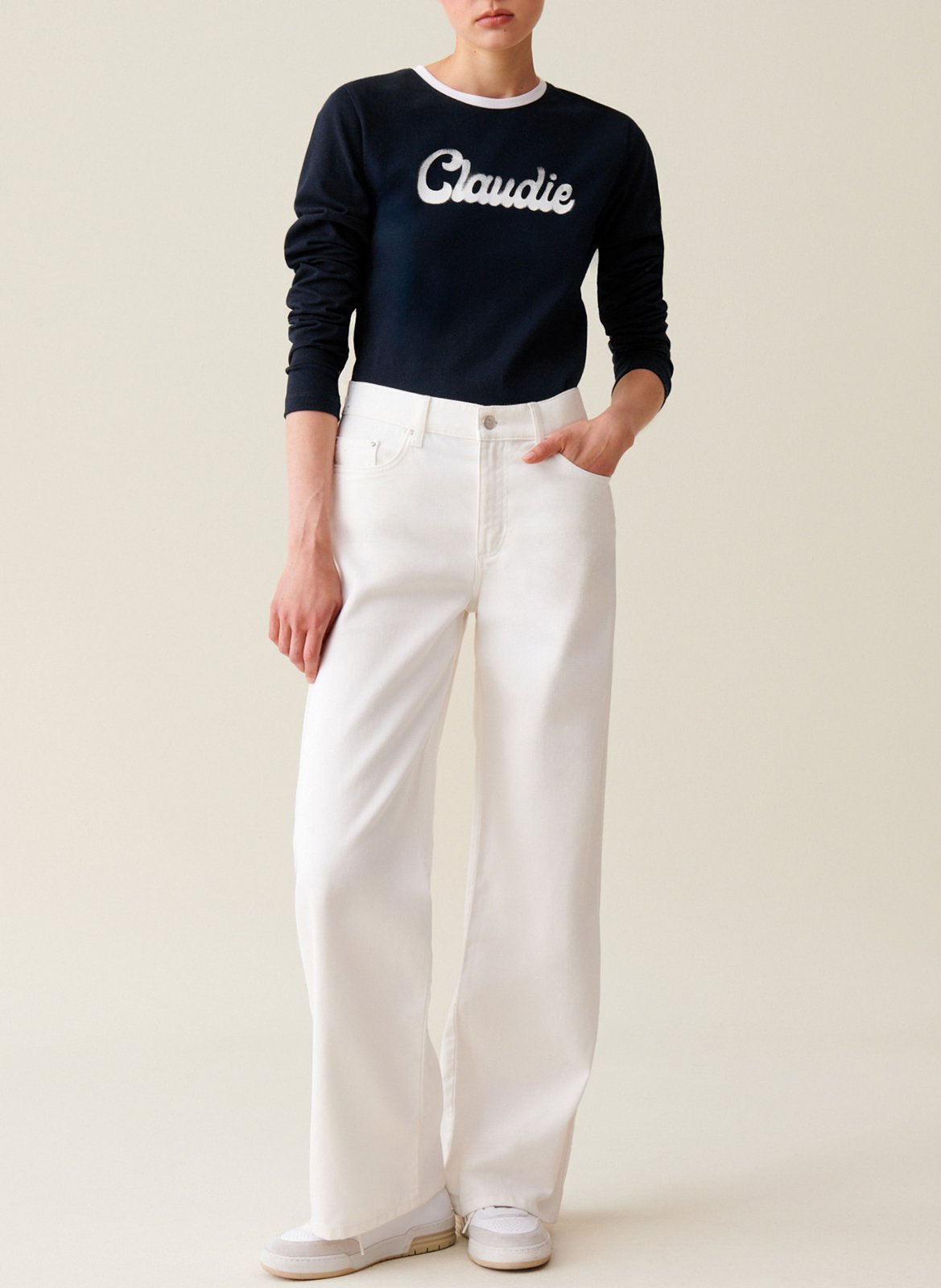 Tee-shirt manches longues en coton CLAUDIE PIERLOT Bleu