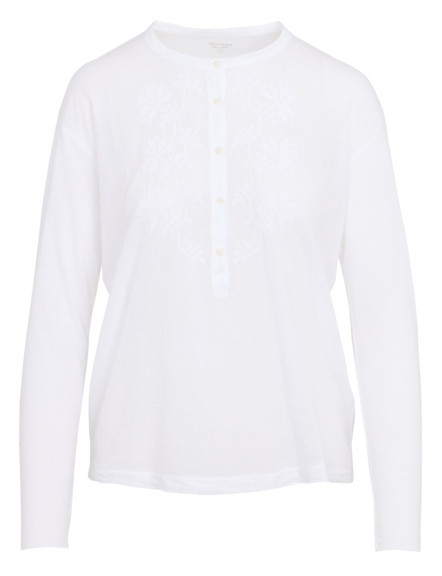 Recht, katoenen T-shirt HARTFORD Wit