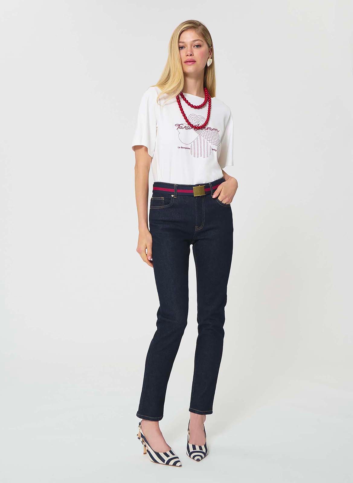 Slim fit jeans effen TARA JARMON Blauw
