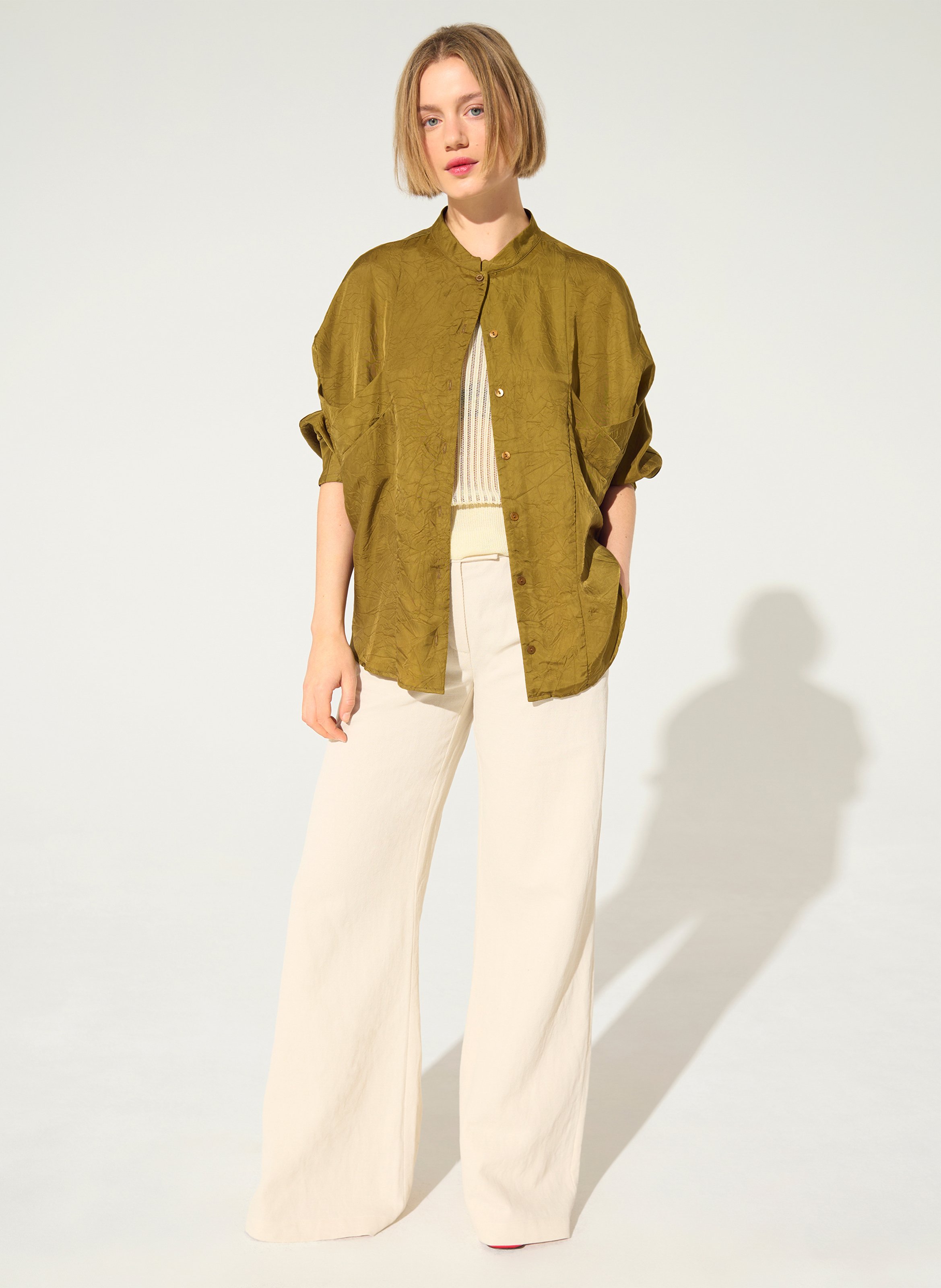 Blouse with round collar COTELAC Brown