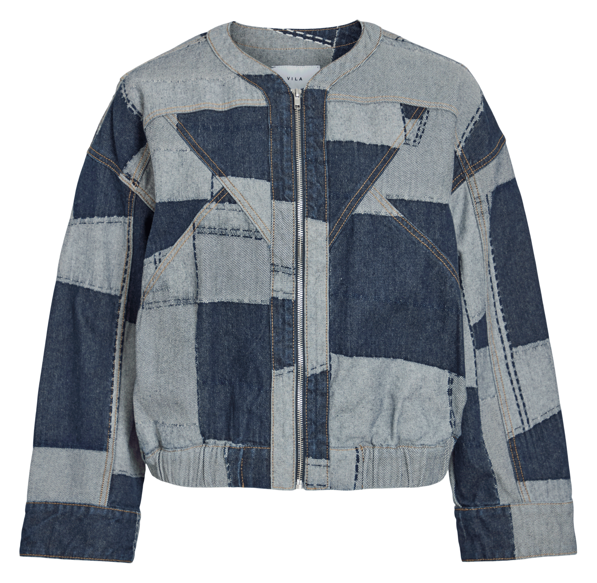 Veste en jean droite en coton  VILA Bleu