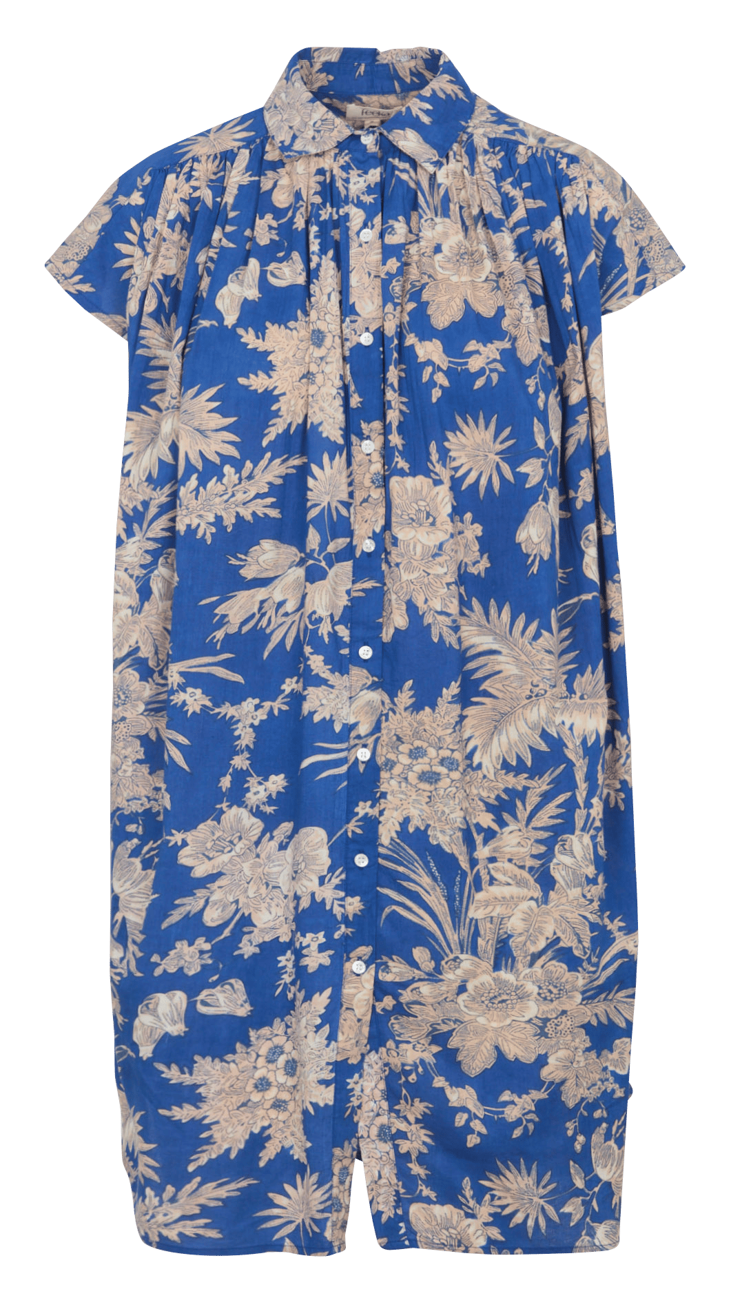 Geblümtes Kurzkleid aus Baumwolle FEEKA Blau