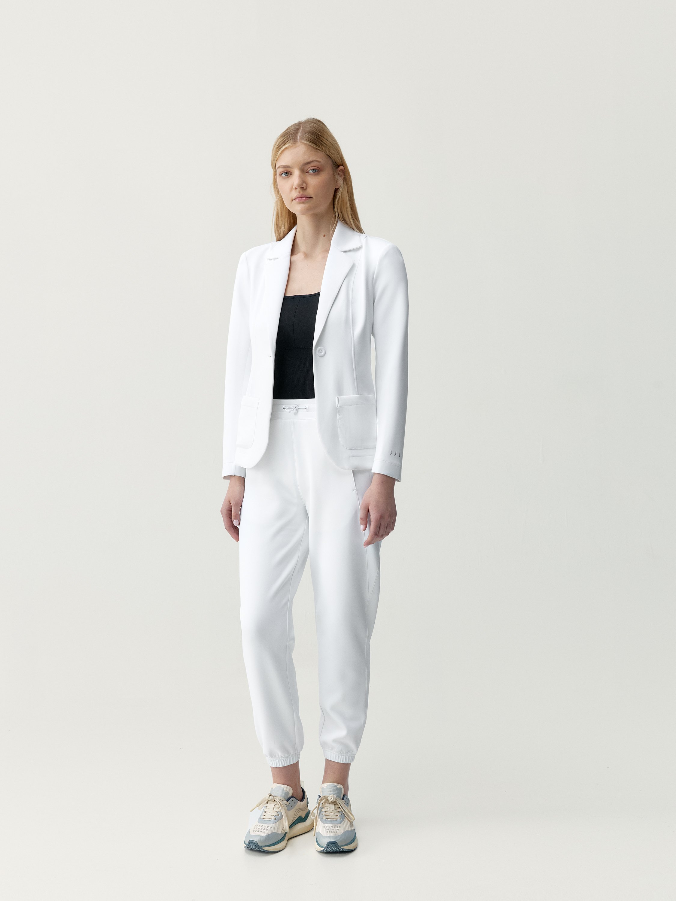 Blazer coupe droite, simple boutonnage lyssa BORN Blanc