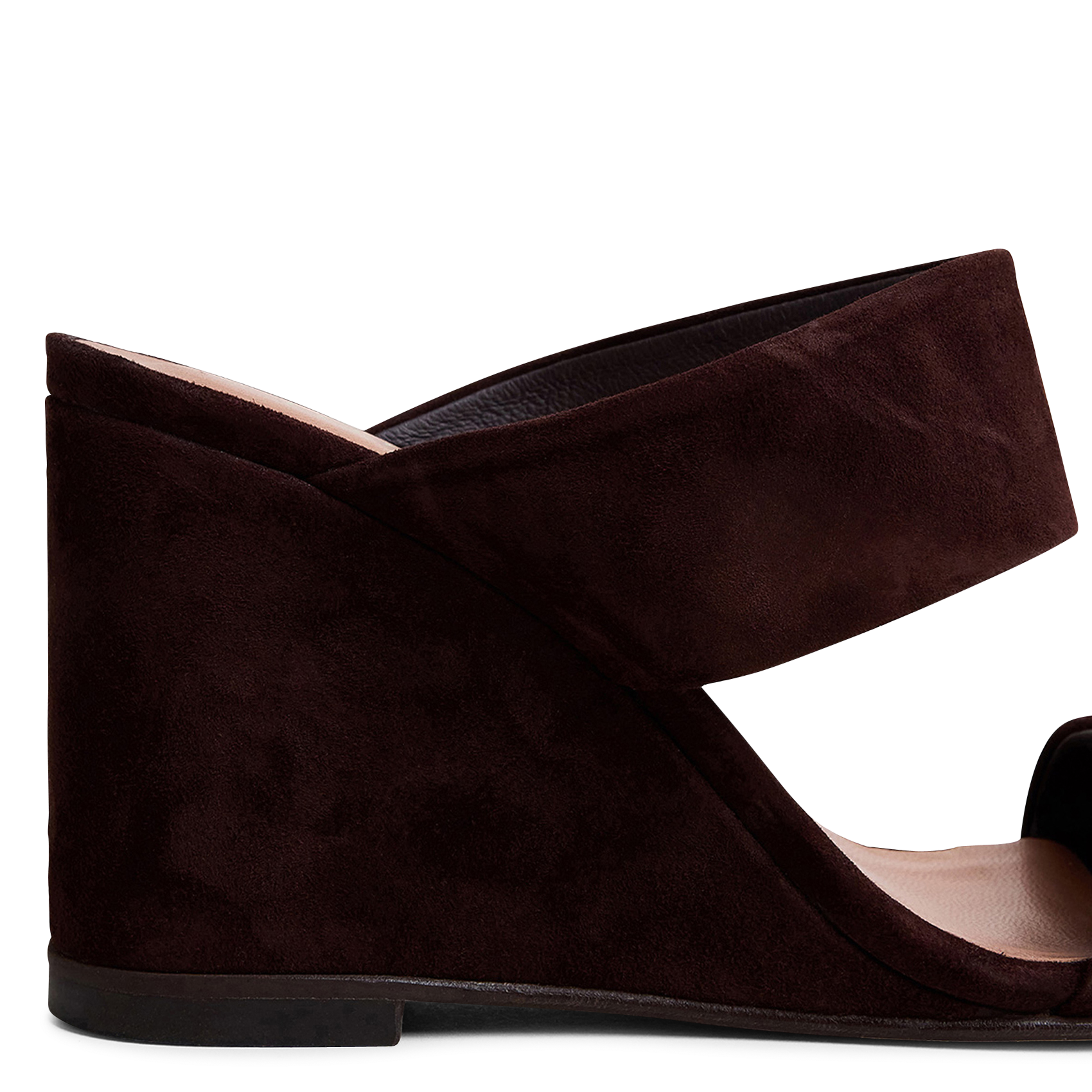 Mules hautes en cuir Marron