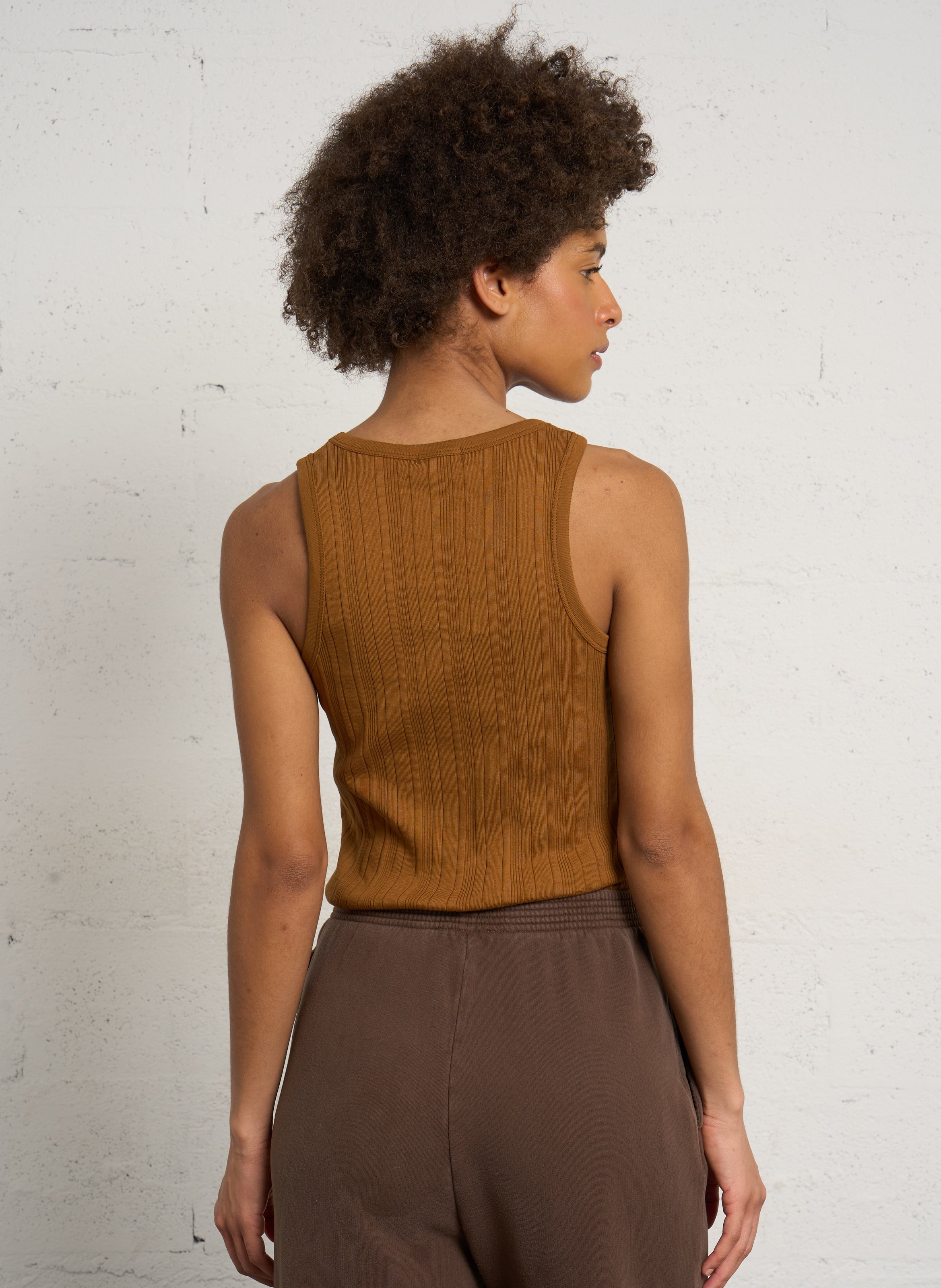 Gerade geschnittenes Rundhals-Tanktop aus Baumwolle BENSIMON Braun