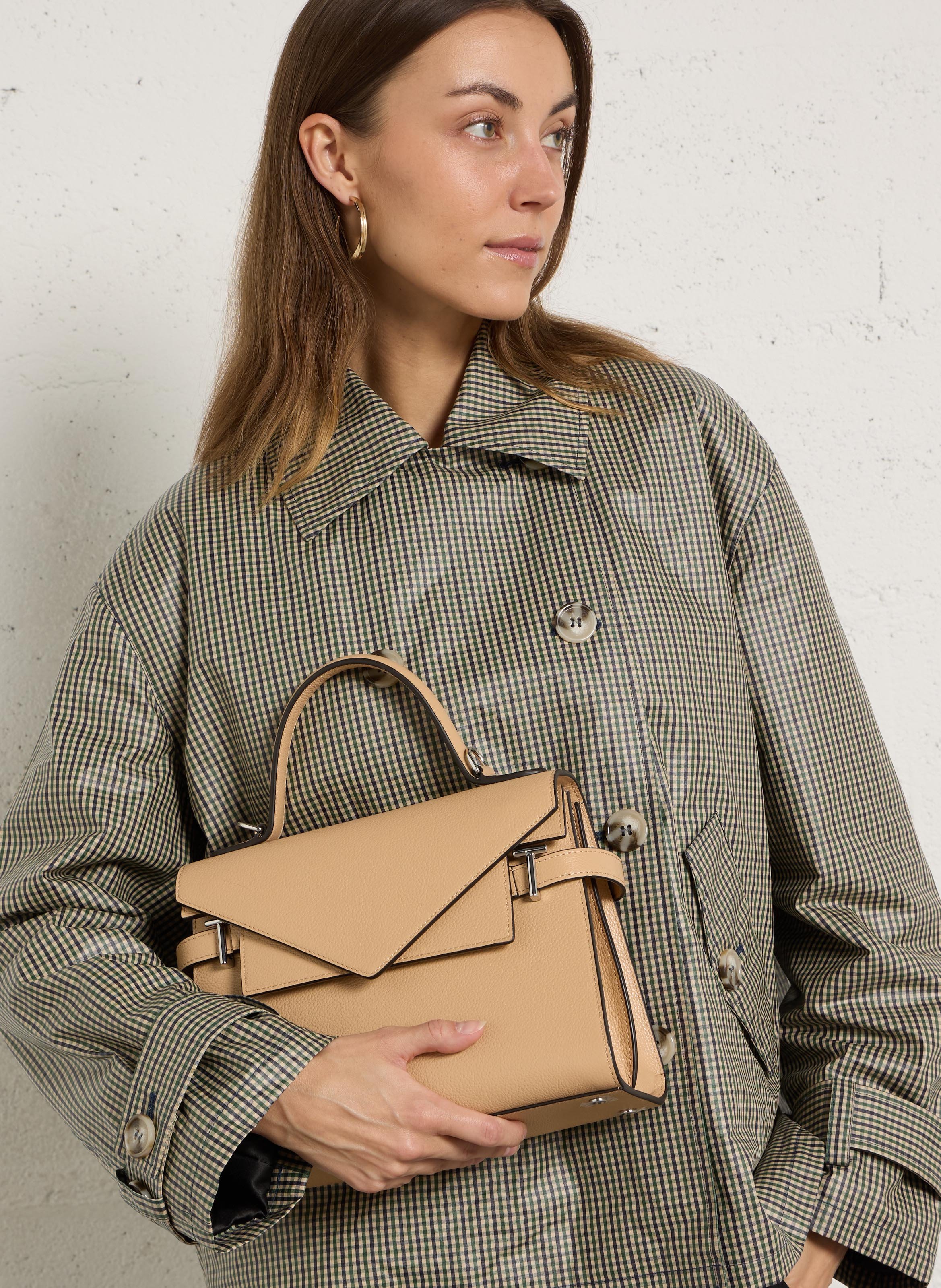 Sac à main en cuir Beige