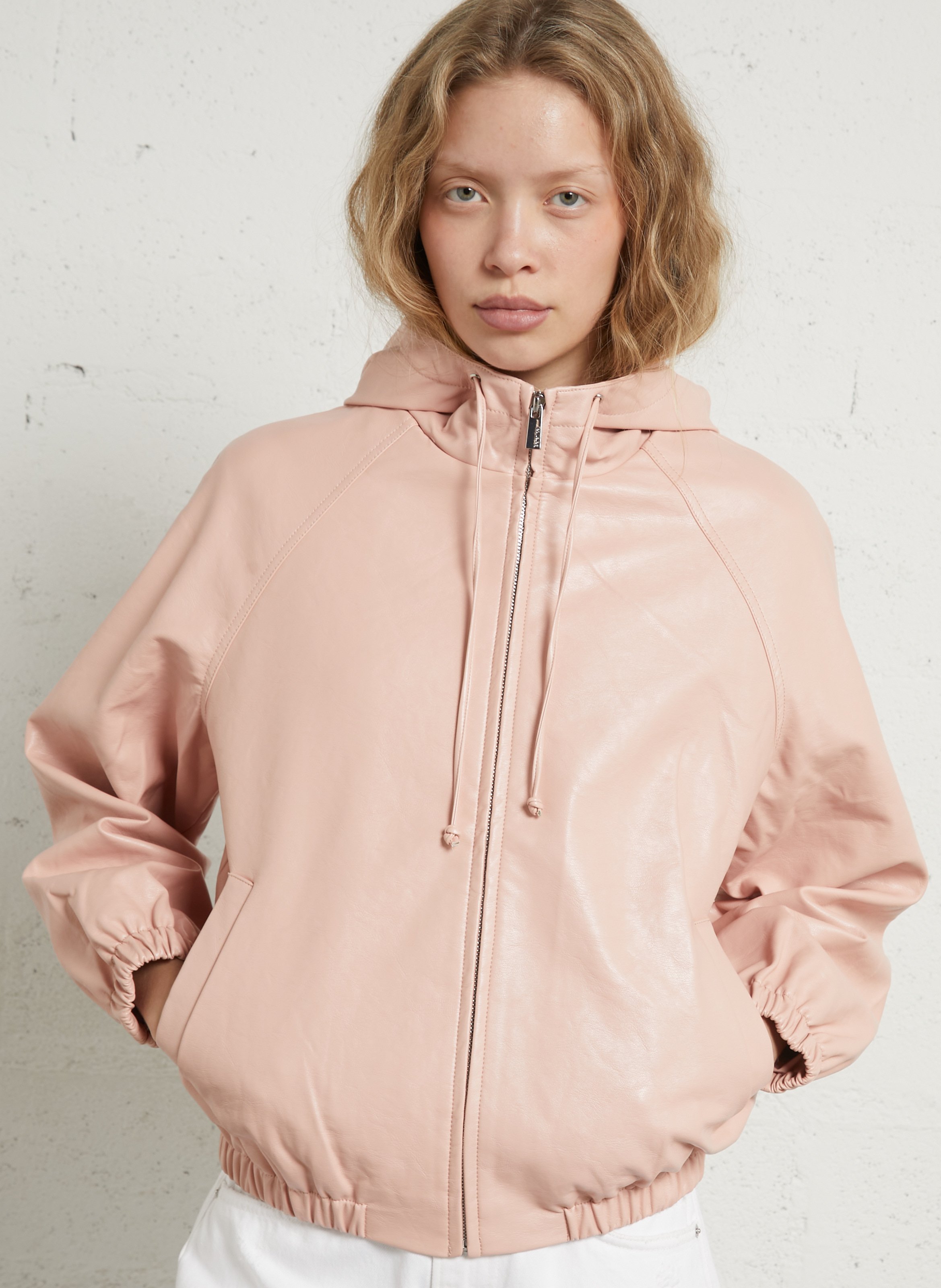 Blouson droit col montant BERENICE Rose