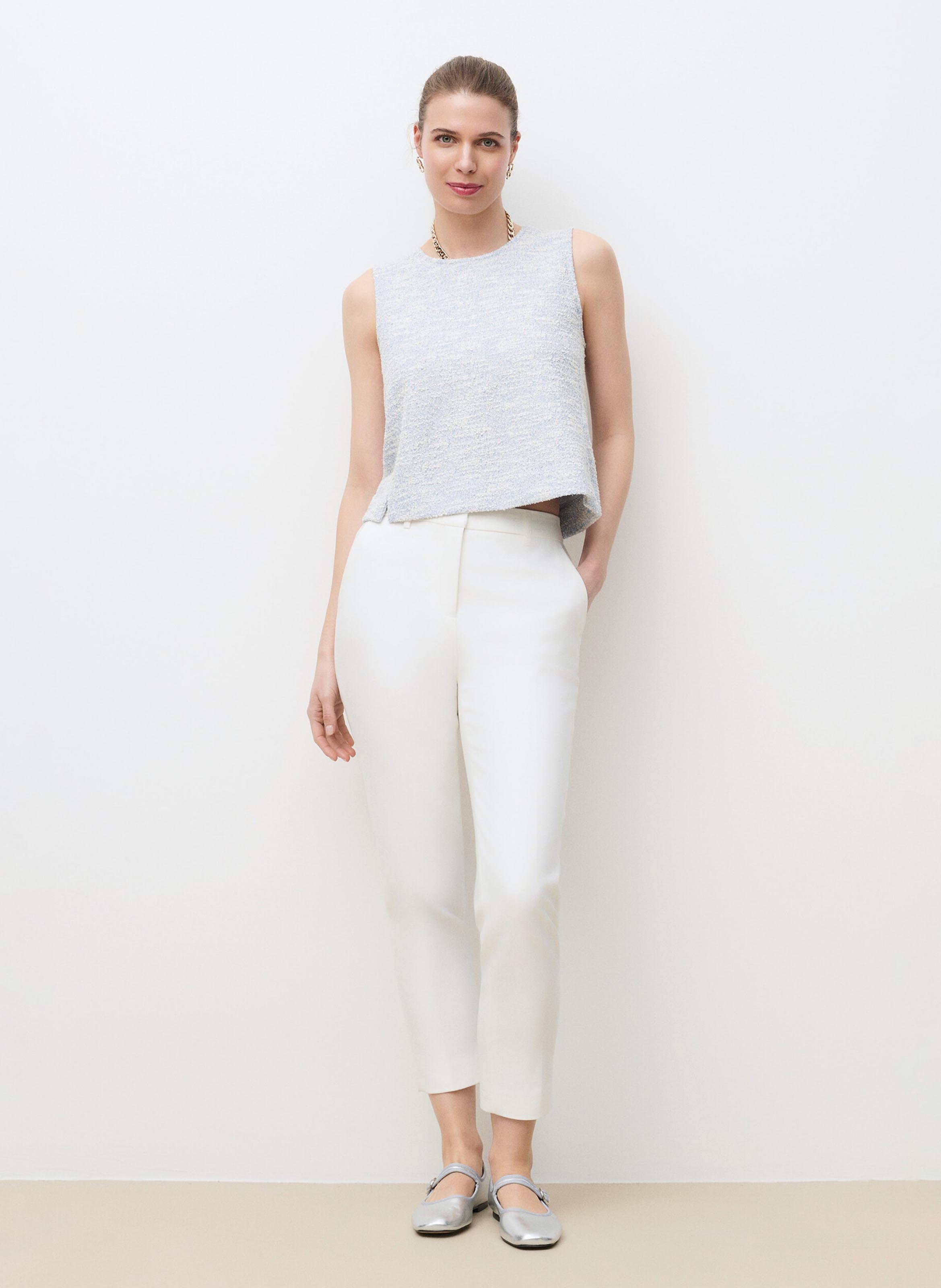 Top con cuello redondo CAROLL Azul