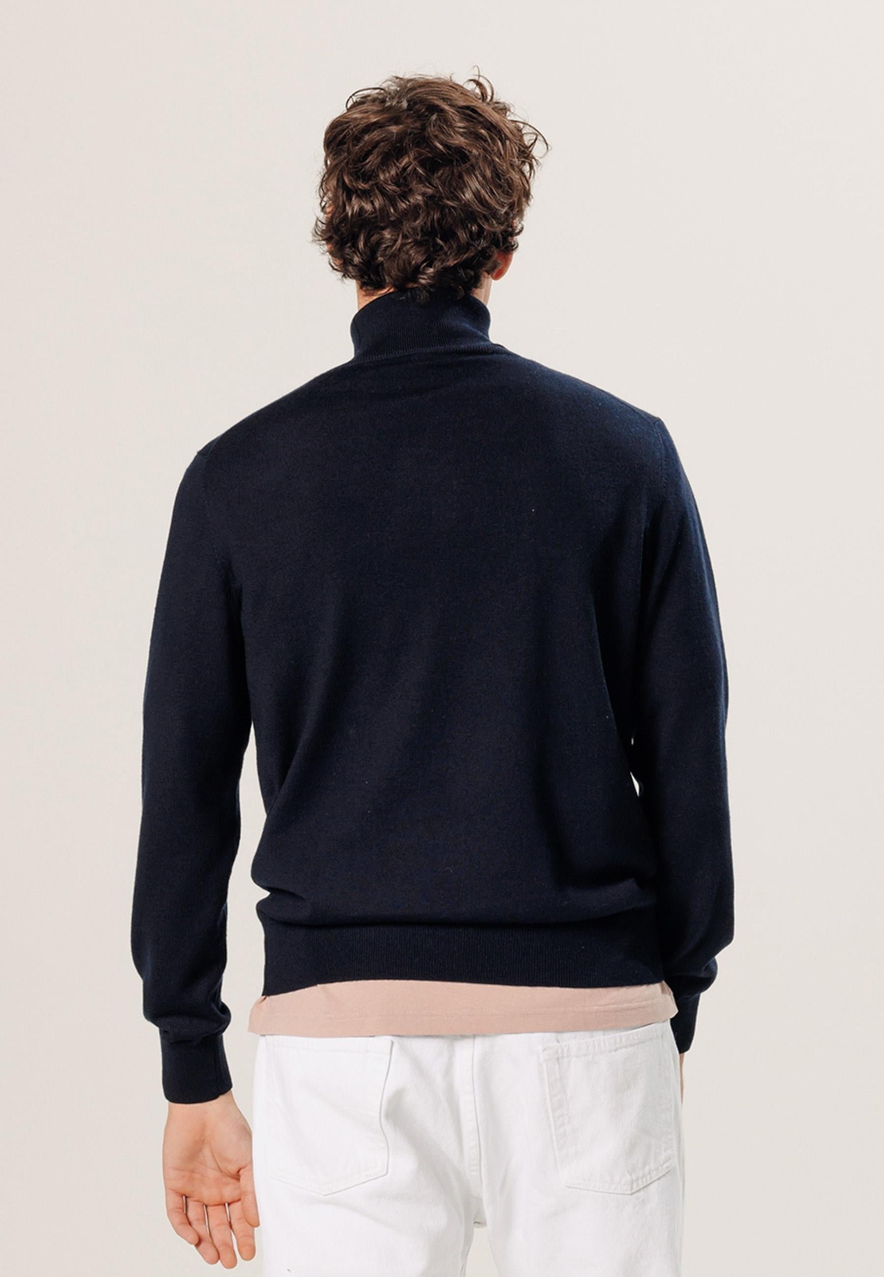 Pull col roulé en laine mérinos RODIER Bleu