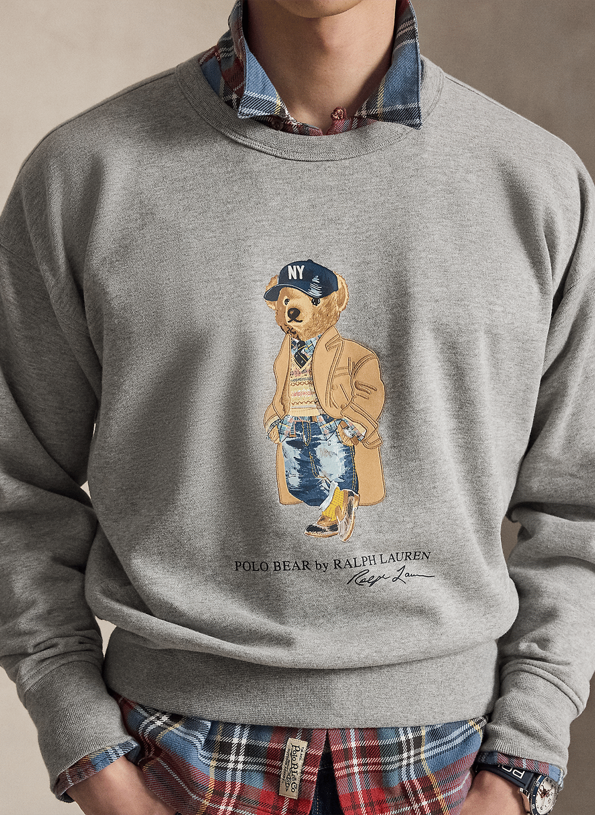 Straight cotton-blend sweater POLO RALPH LAUREN Grey