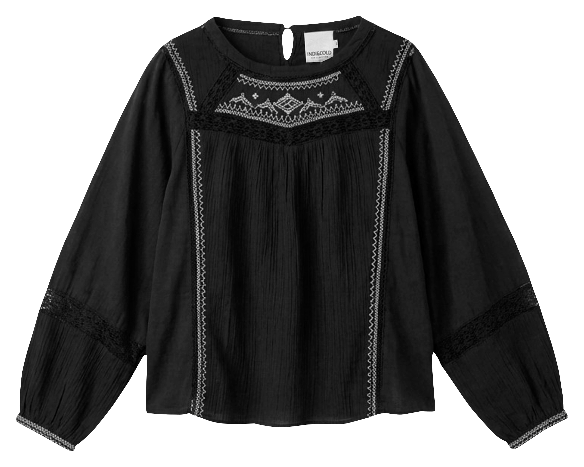 Loose-fit round-neck cotton top INDI & COLD Grey