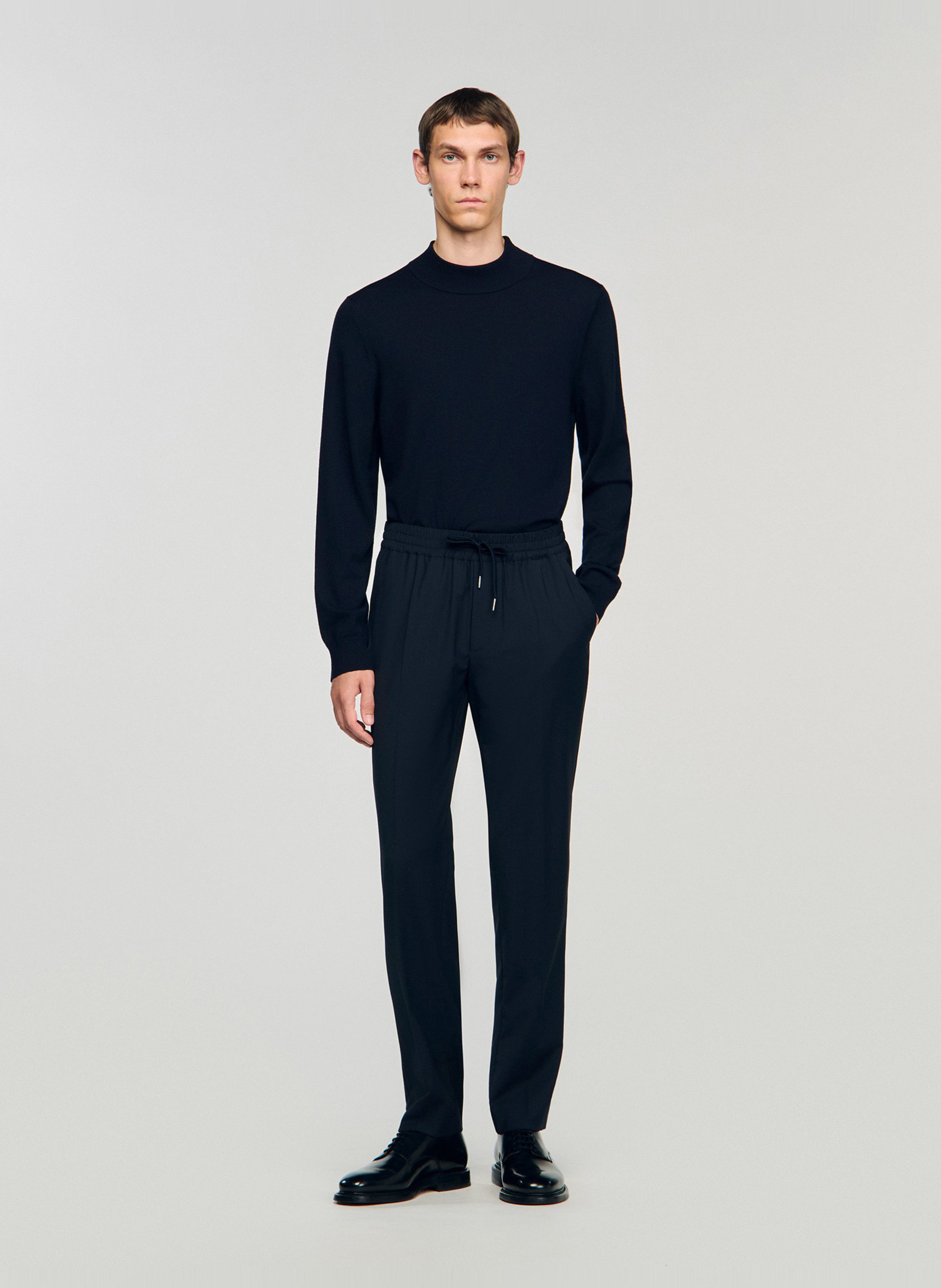 Wool-blend carrot pants SANDRO Blue