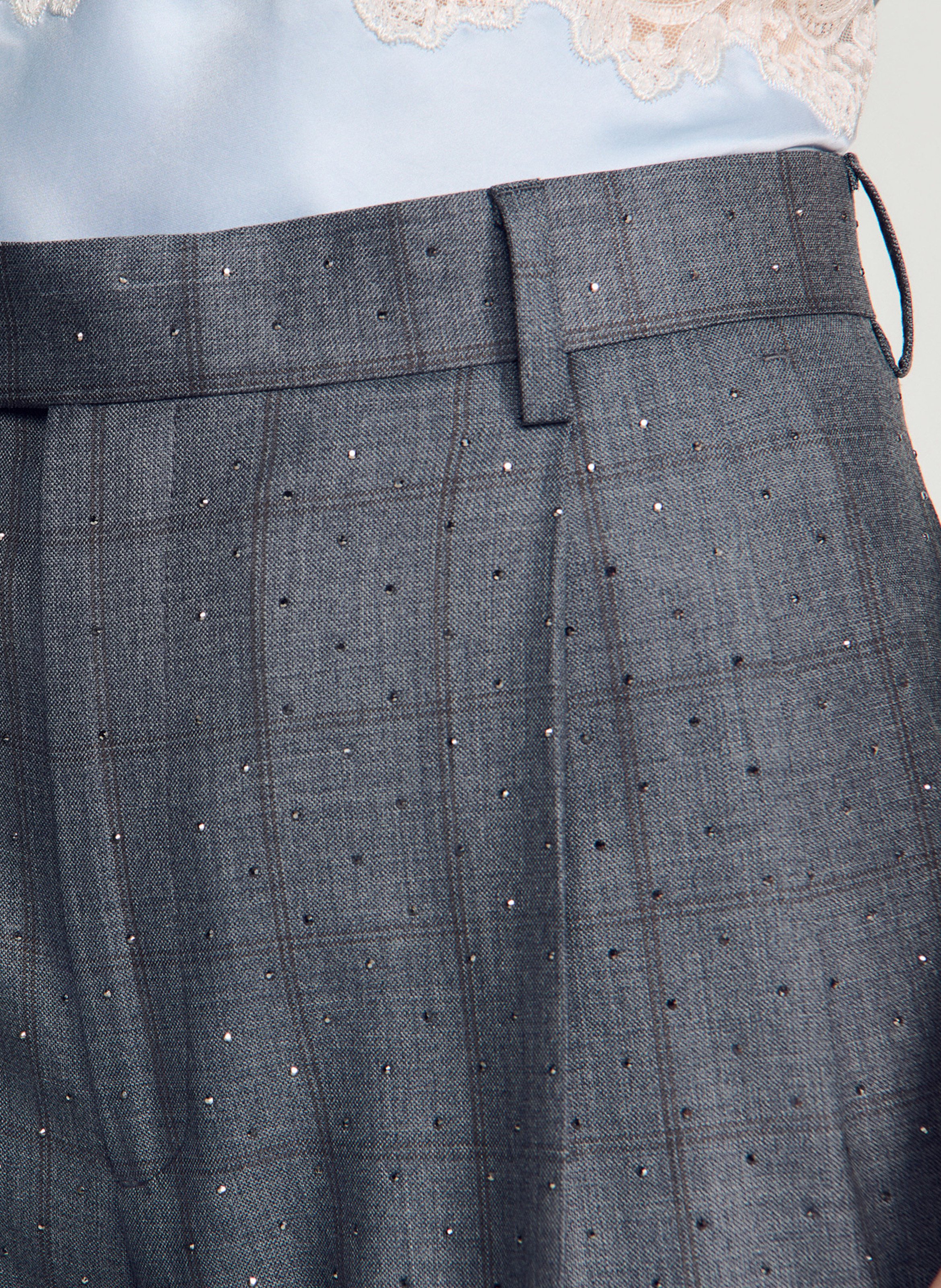 Pantalon large en laine SANDRO Gris