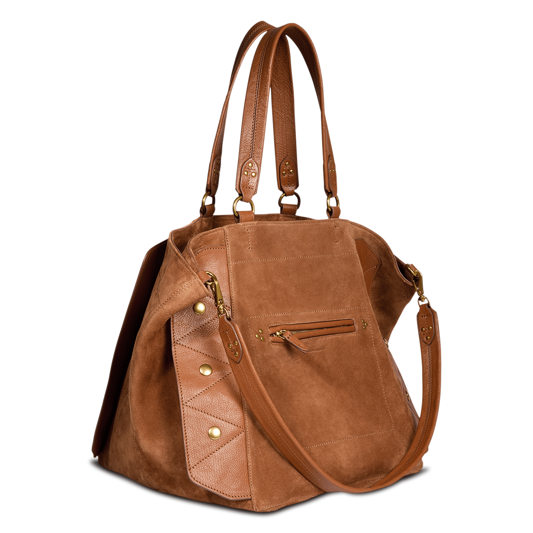 Suede tote bag JEROME DREYFUSS Brown