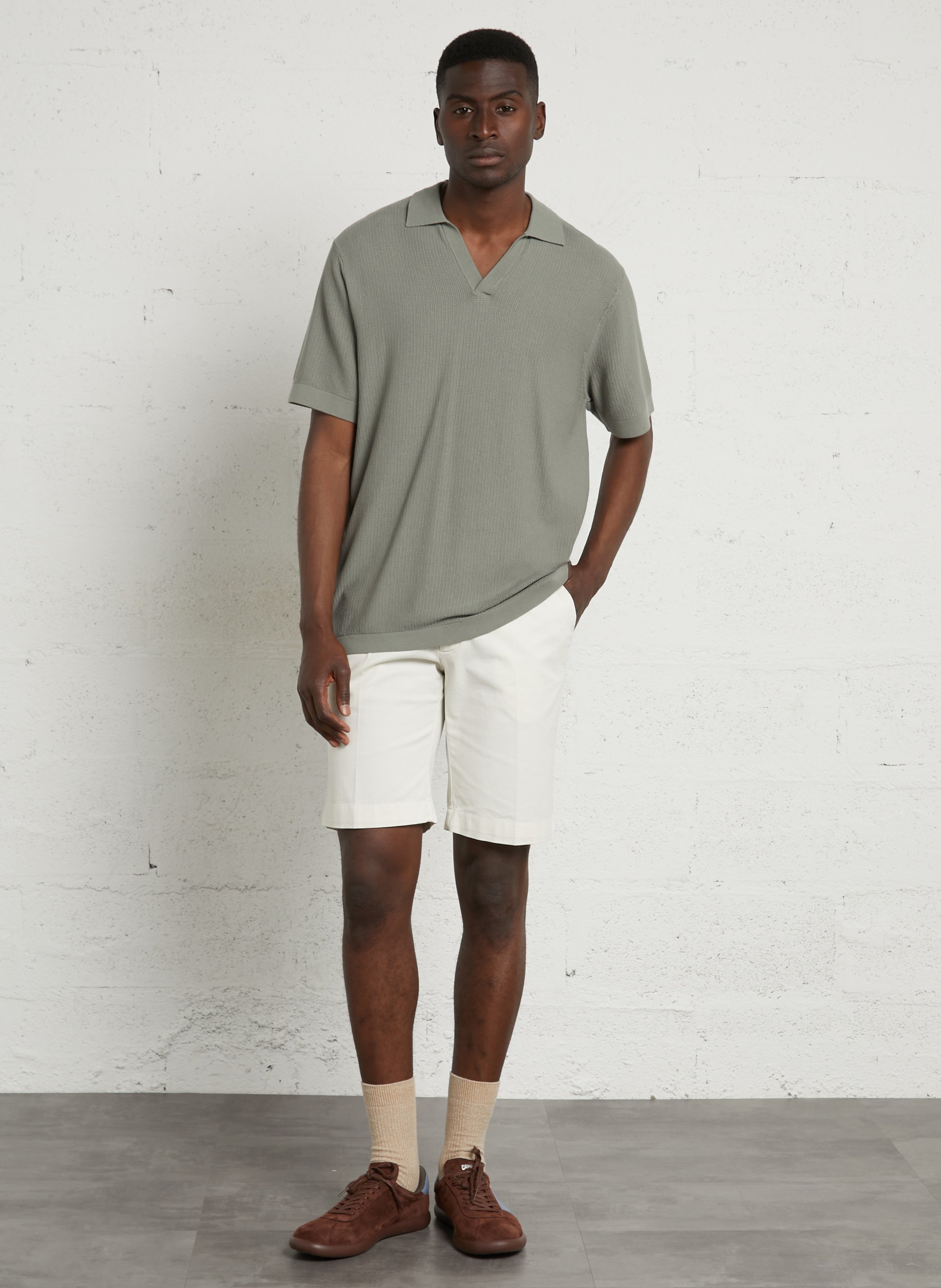 Pull droit en coton HACKETT Vert