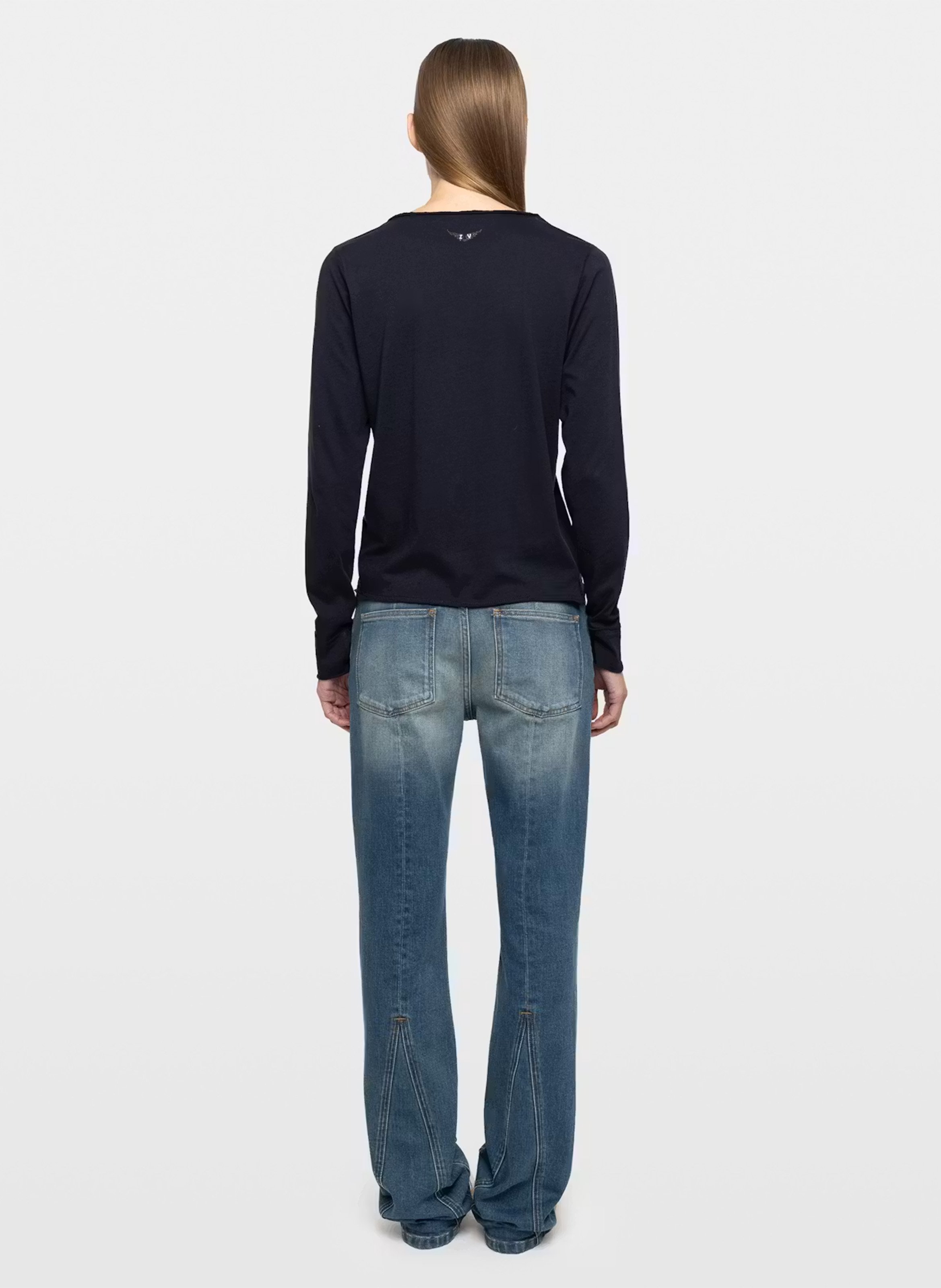 Baumwoll-T-Shirt mit V-Ausschnitt ZADIG&VOLTAIRE Blau