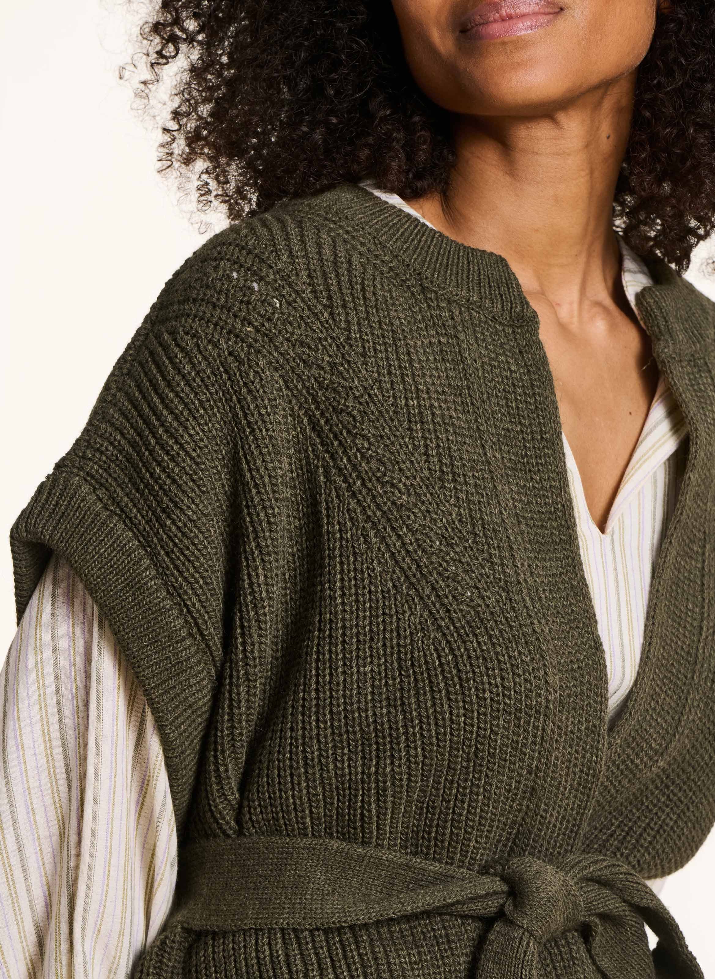Round-neck cardigan LA FEE MARABOUTEE Green