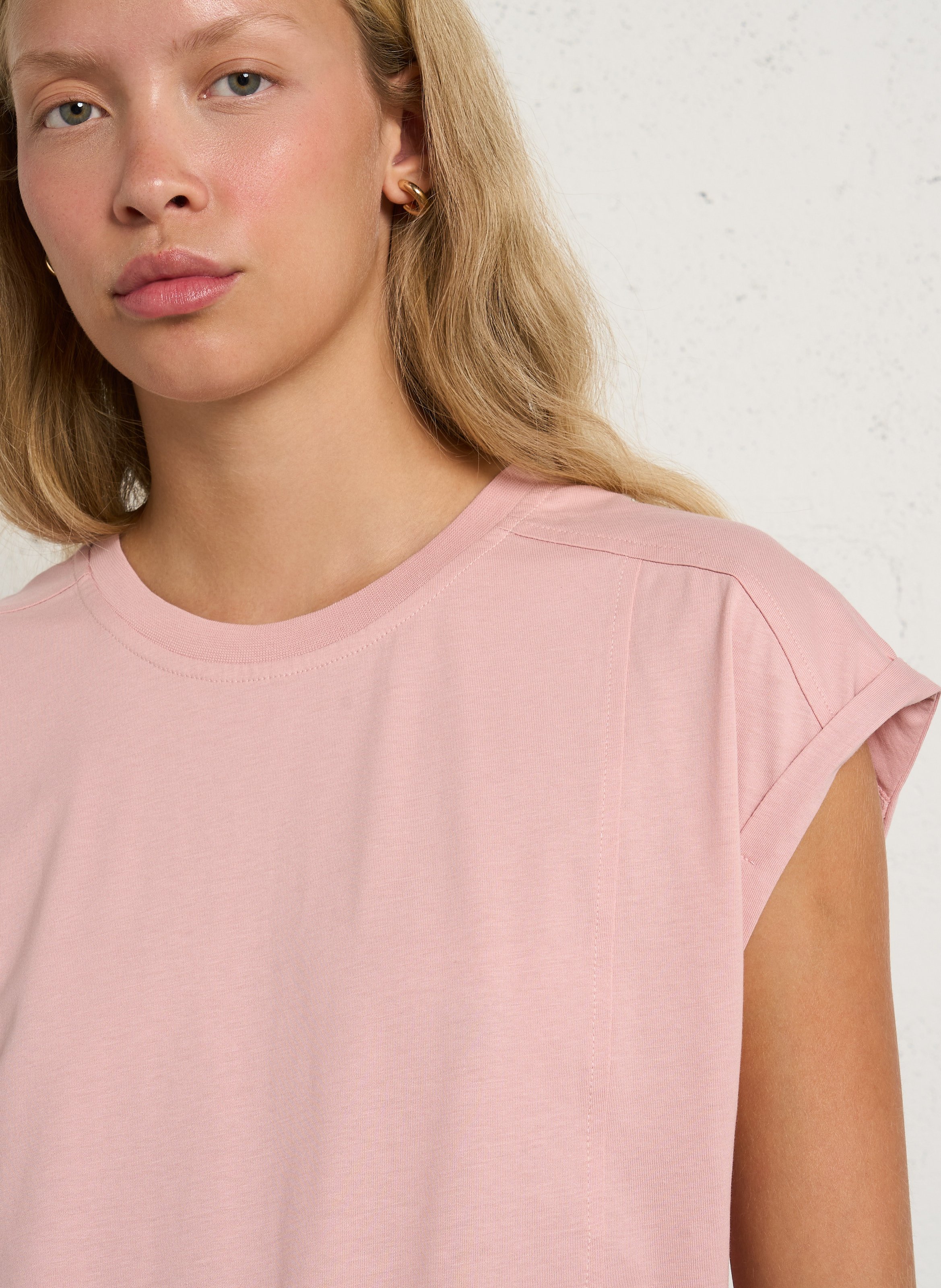 Katoenen T-shirt met ronde hals  MAISON 123 Roze