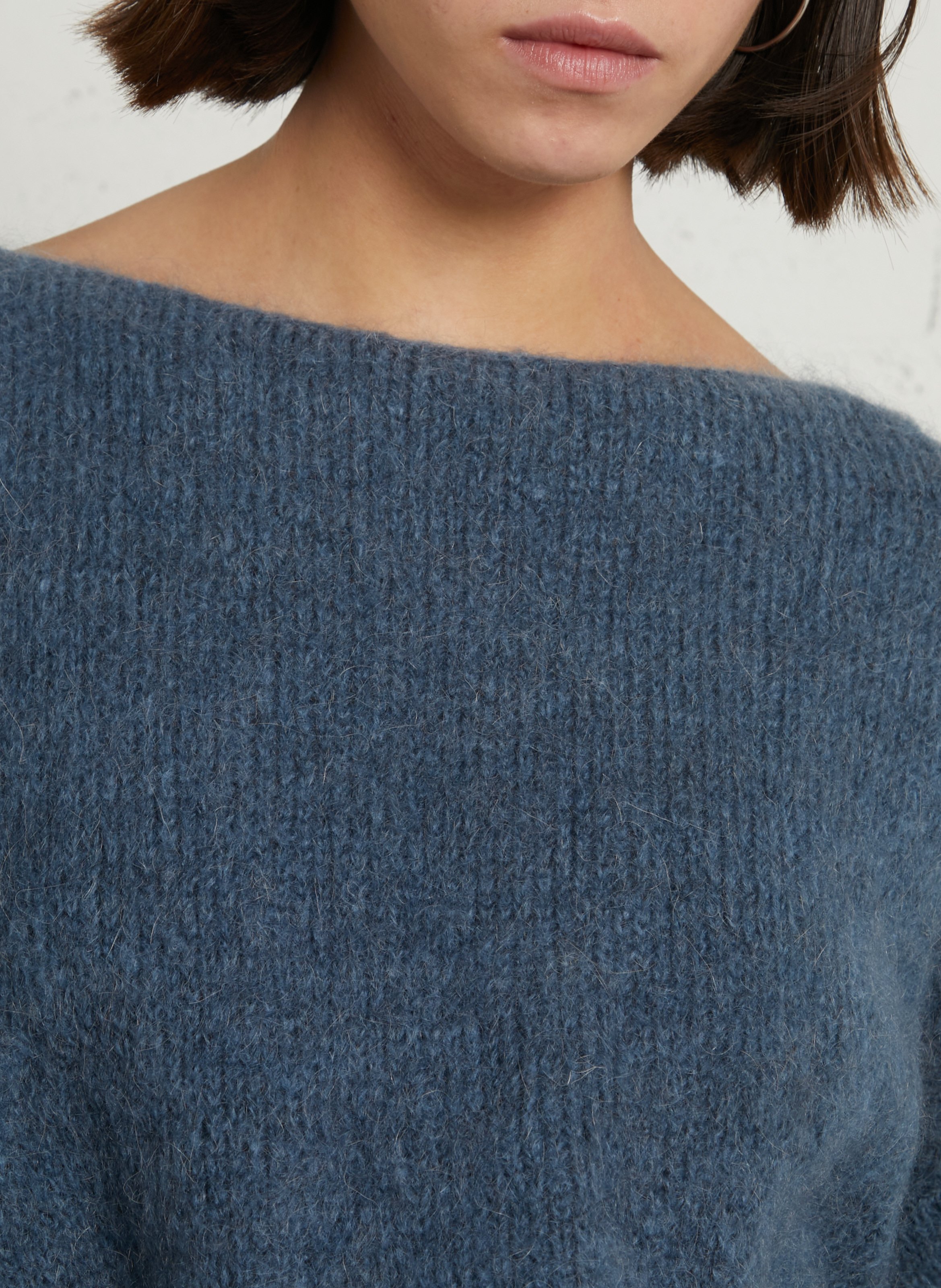 Trui met ronde hals | wolblend PLEASE Blauw