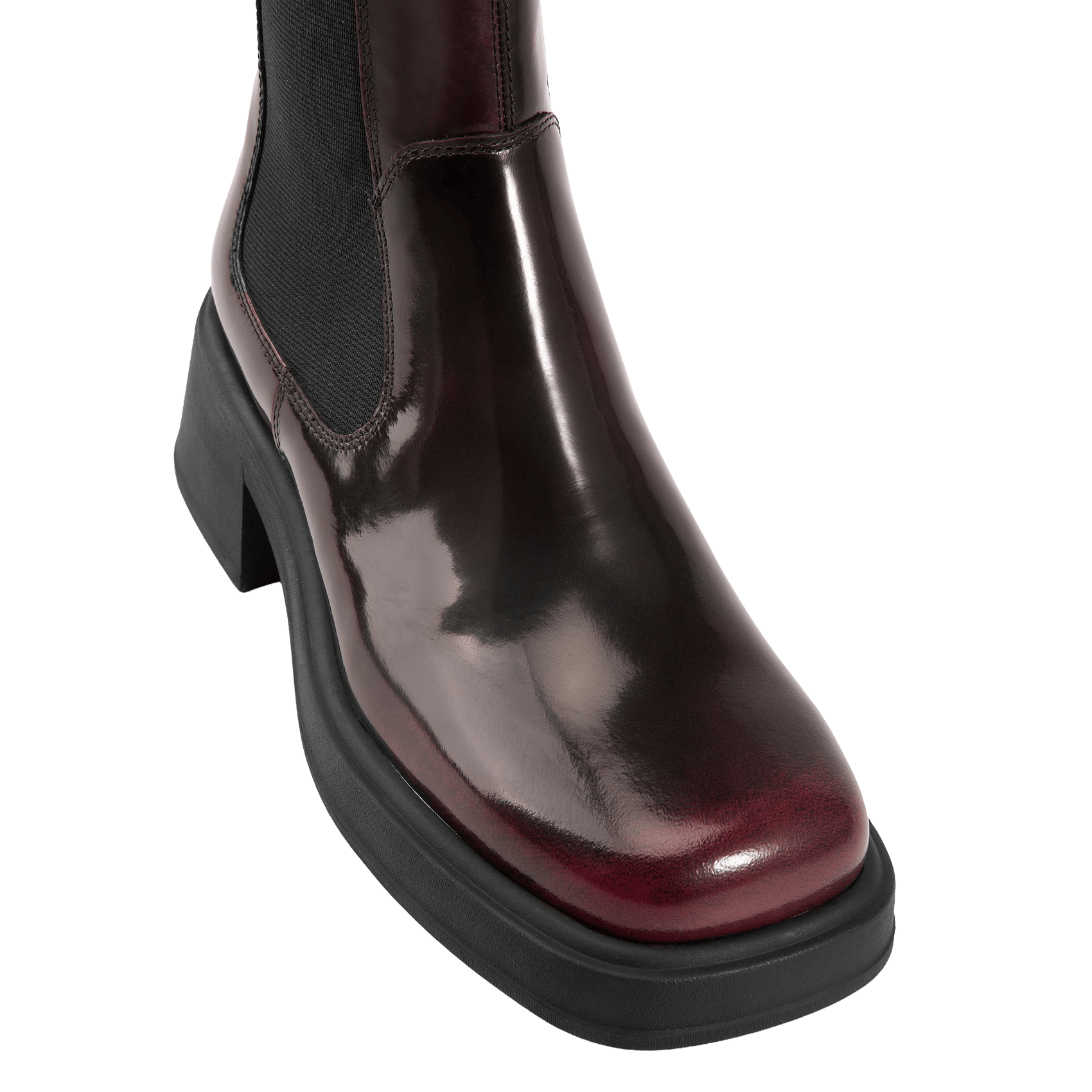 Square-toe patent leather boots VAGABOND Red
