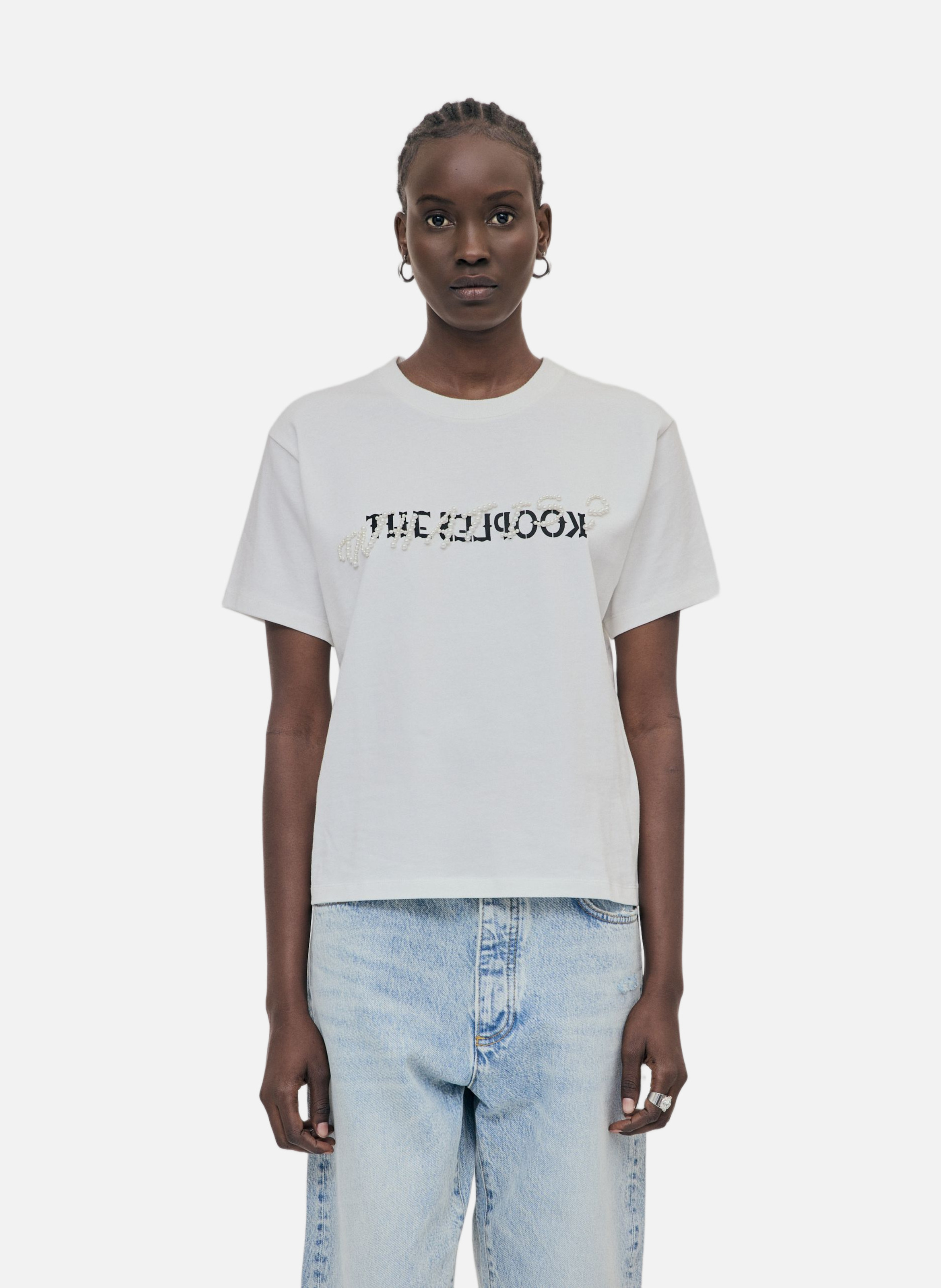 T-shirt with pearls THE KOOPLES White