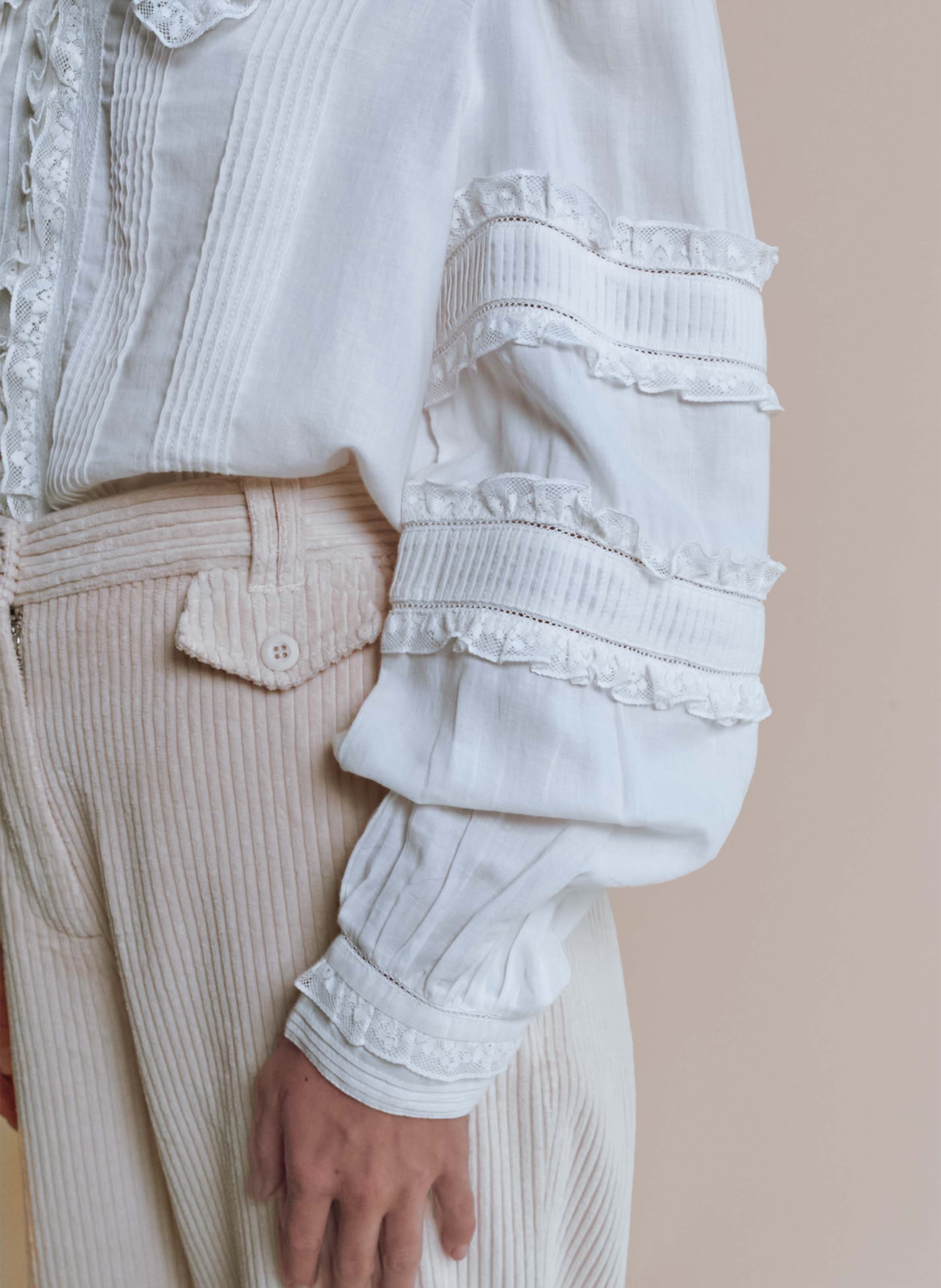 Bluse mit V-Ausschnitt aus Bio-Baumwolle EMILE ET IDA Beige