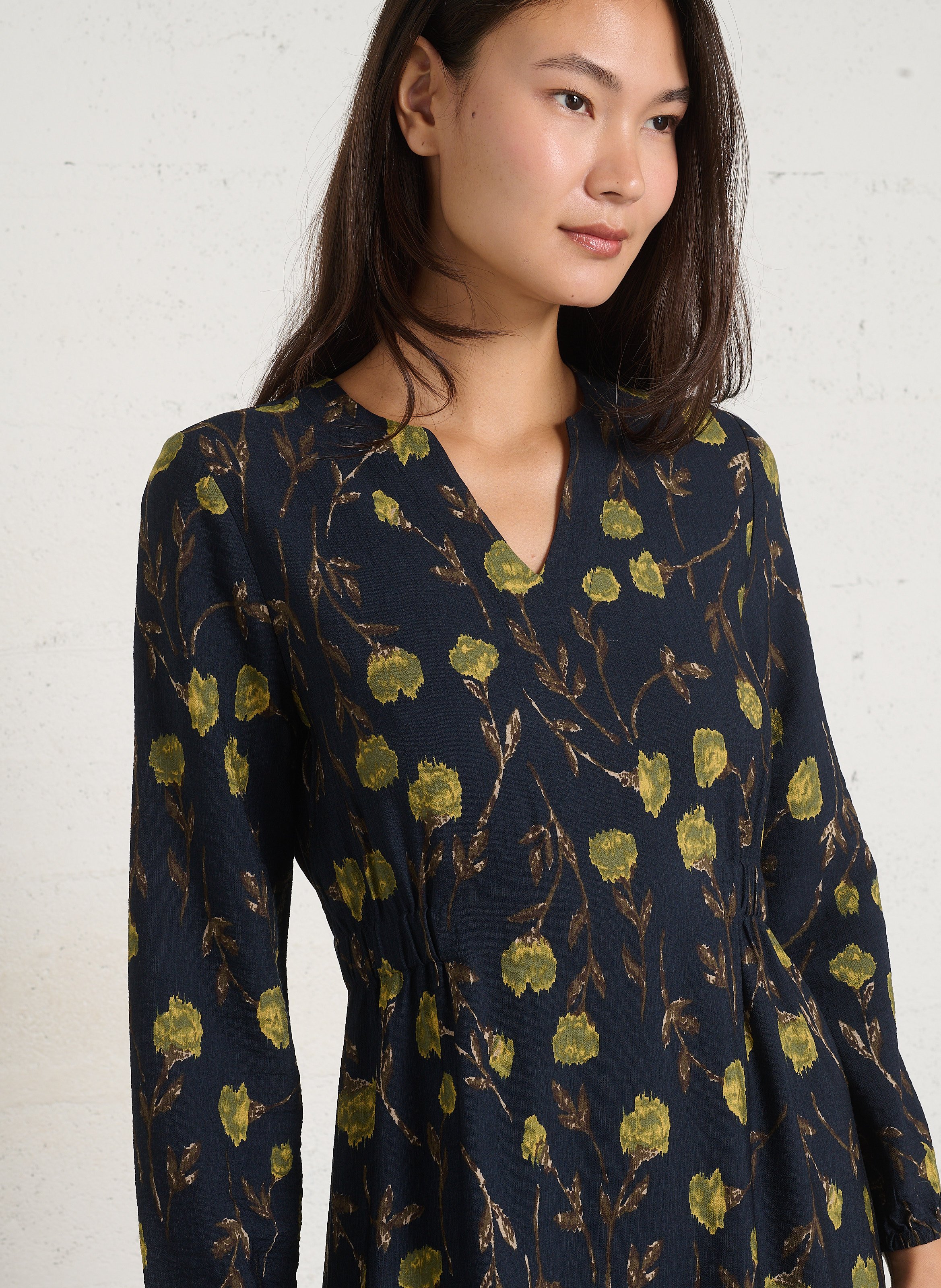 Robe longue cintrée imprimée NICE THINGS Bleu