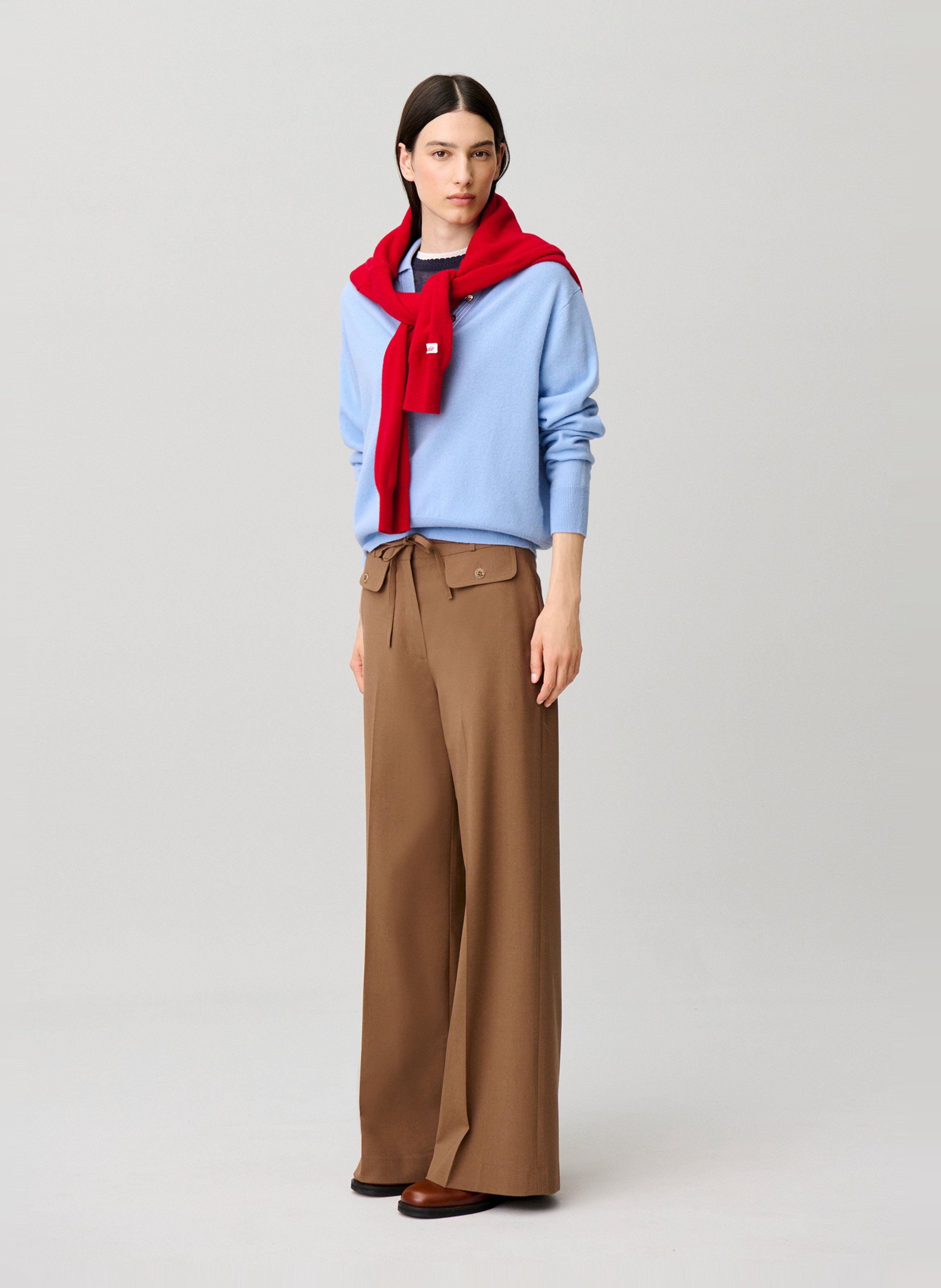 Wijde broek | wolblend CLAUDIE PIERLOT Beige