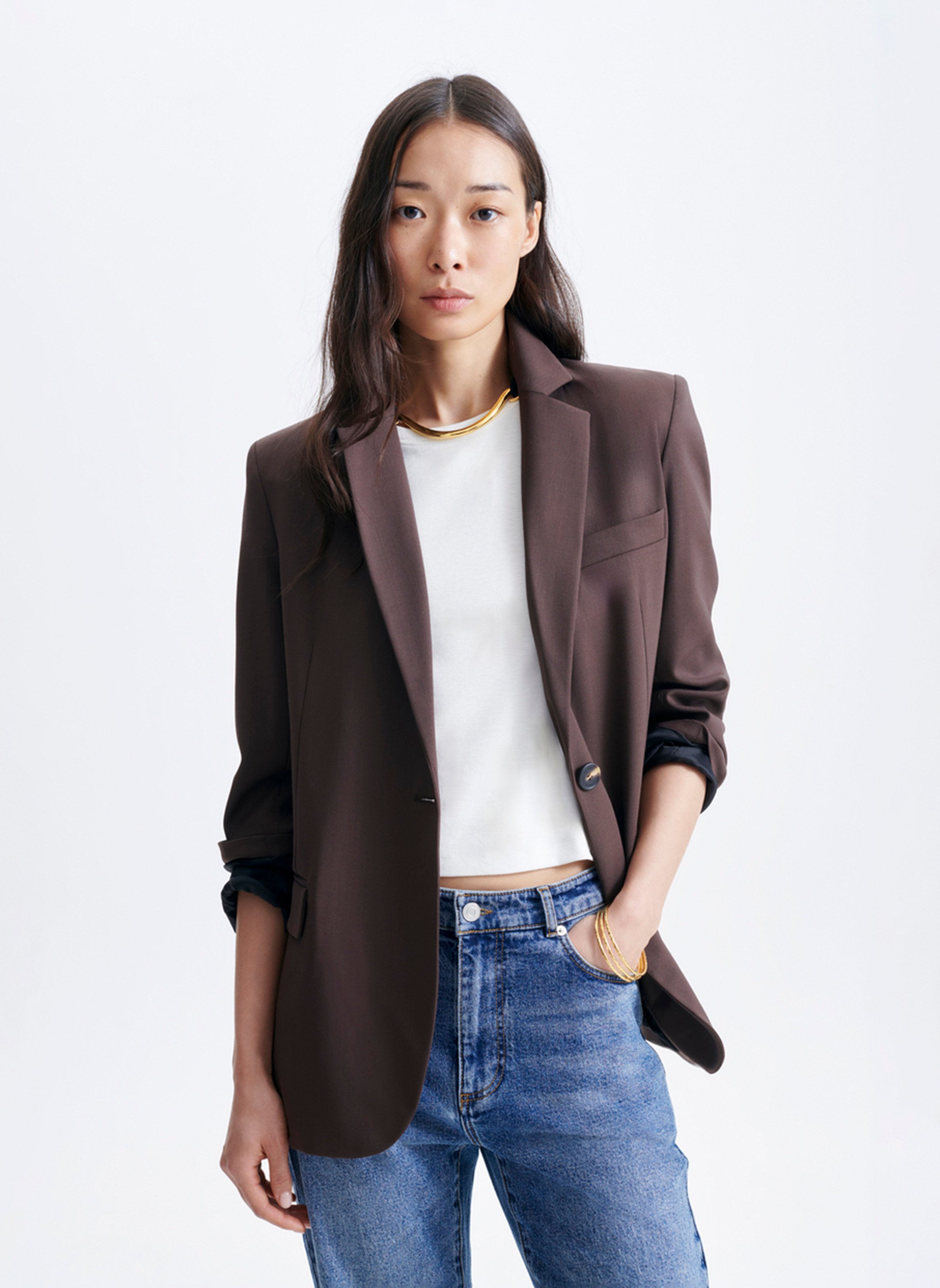 Veste tailleur oversize unie VANESSA BRUNO Brown