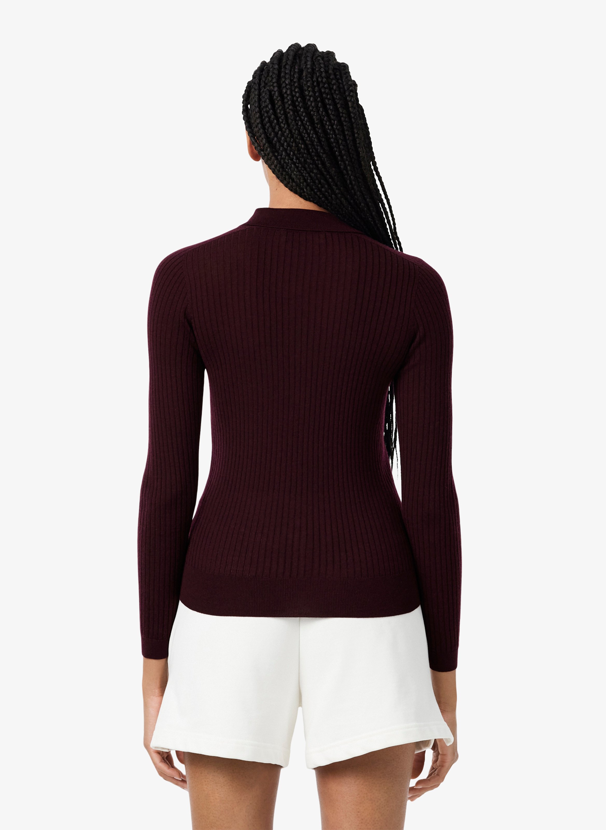 Eng anliegender Wollpullover mit Polokragen LACOSTE Rot