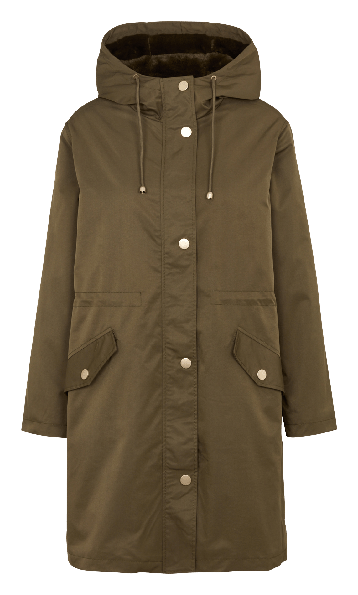 Lange parka met capuchon LA FEE MARABOUTEE Groen