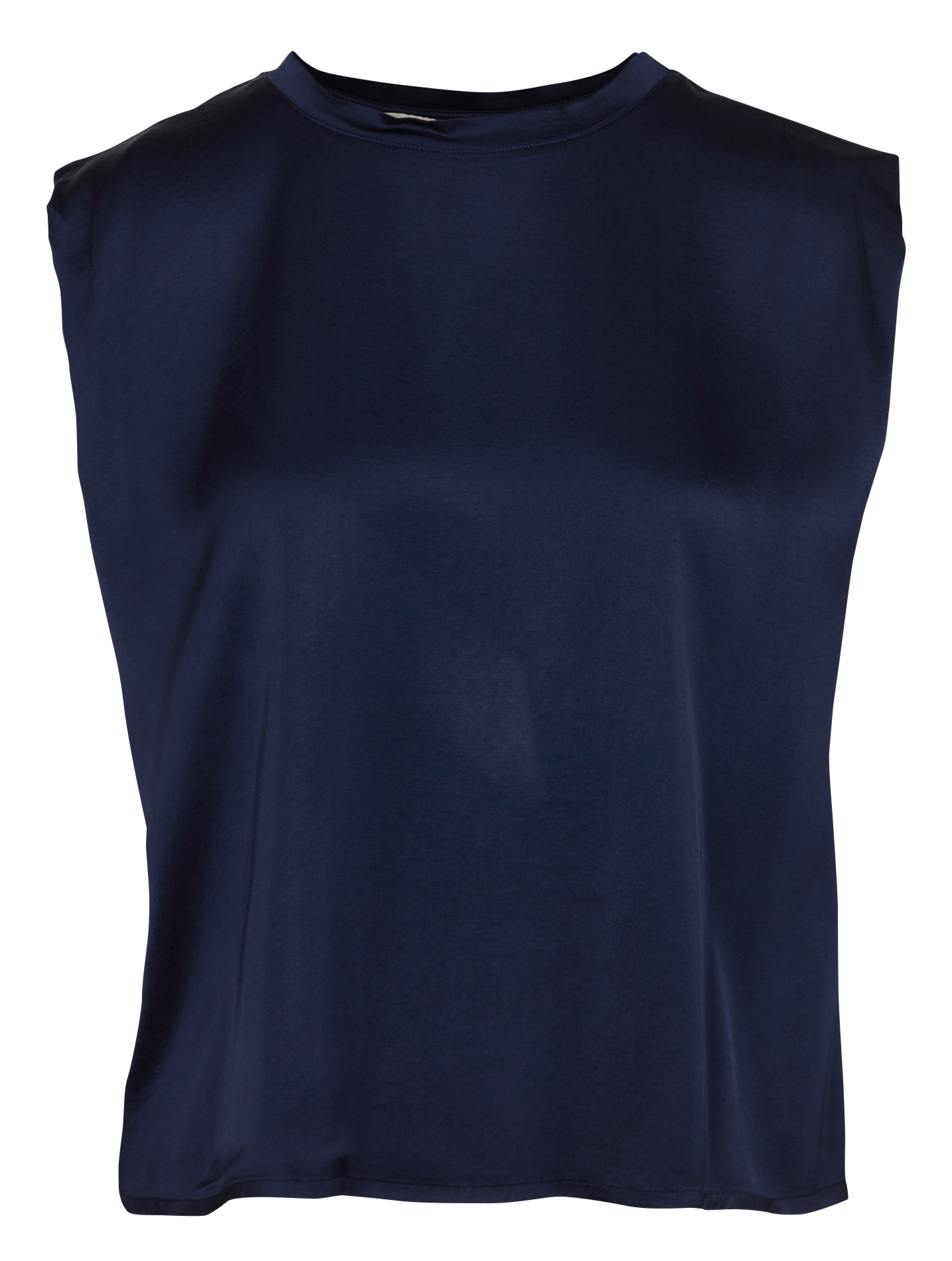 Plain satin sleeveless top LA FEE MARABOUTEE Blue