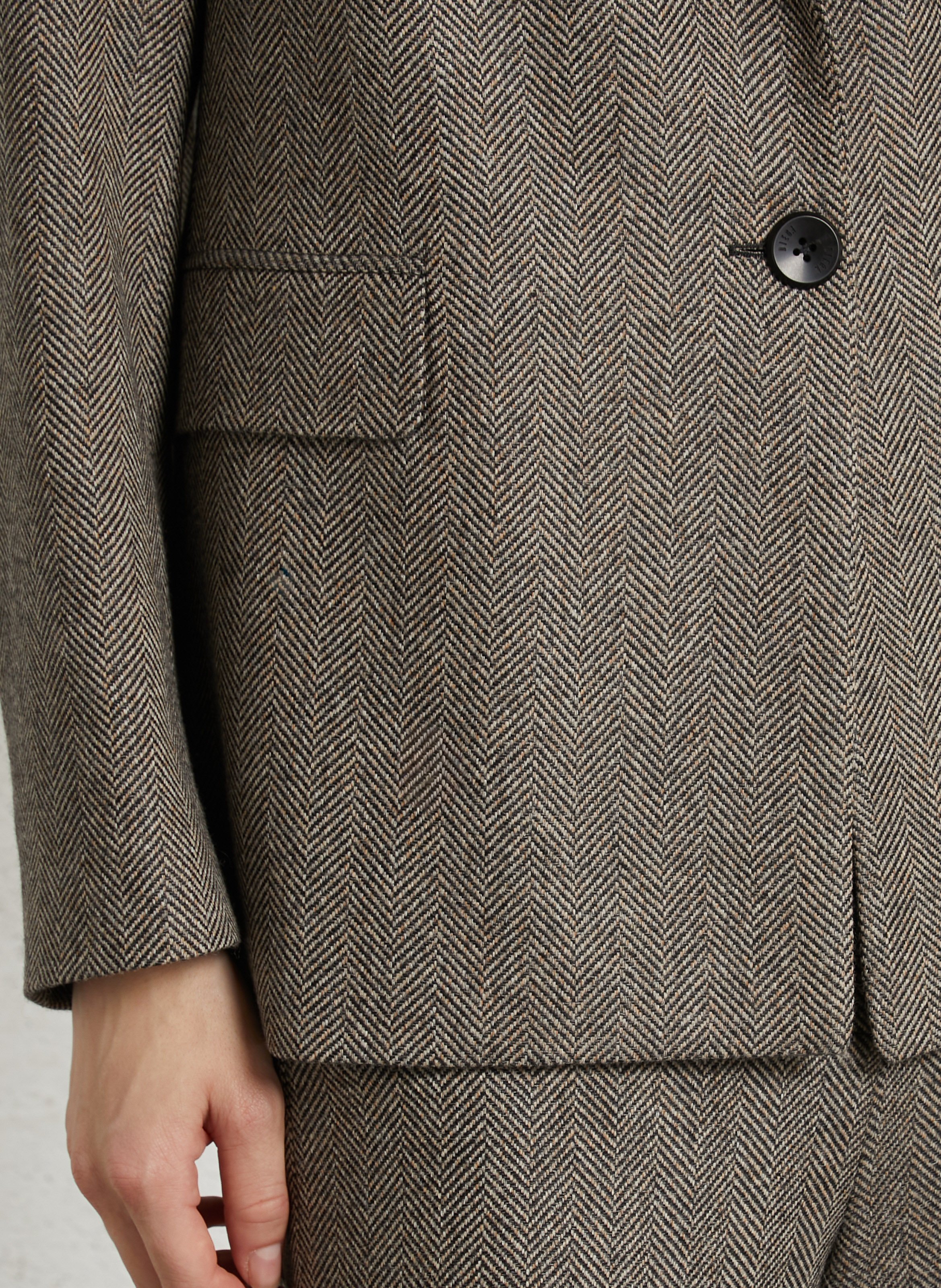 Rechte blazer met visgraatpatroon DIEGA Zwart