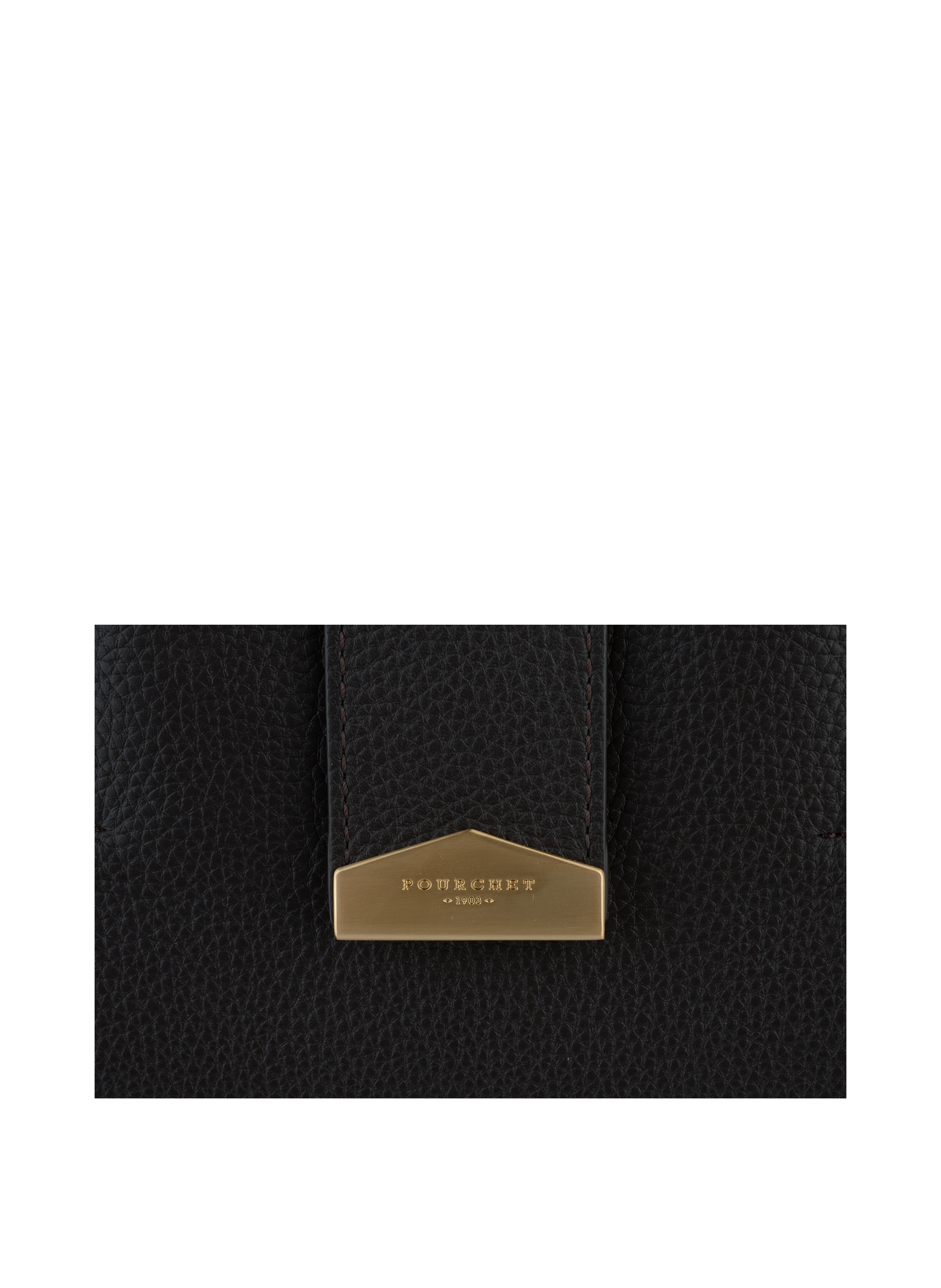 Calfskin leather handbag POURCHET Brown