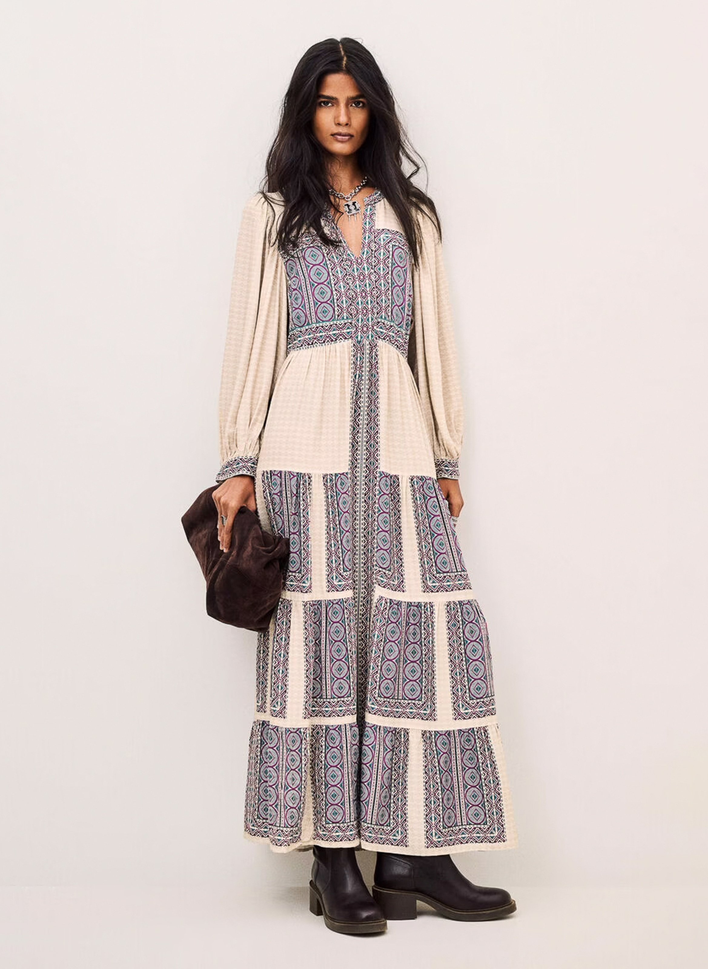 Langes, weit geschnittenes Kleid mit Print BA&SH