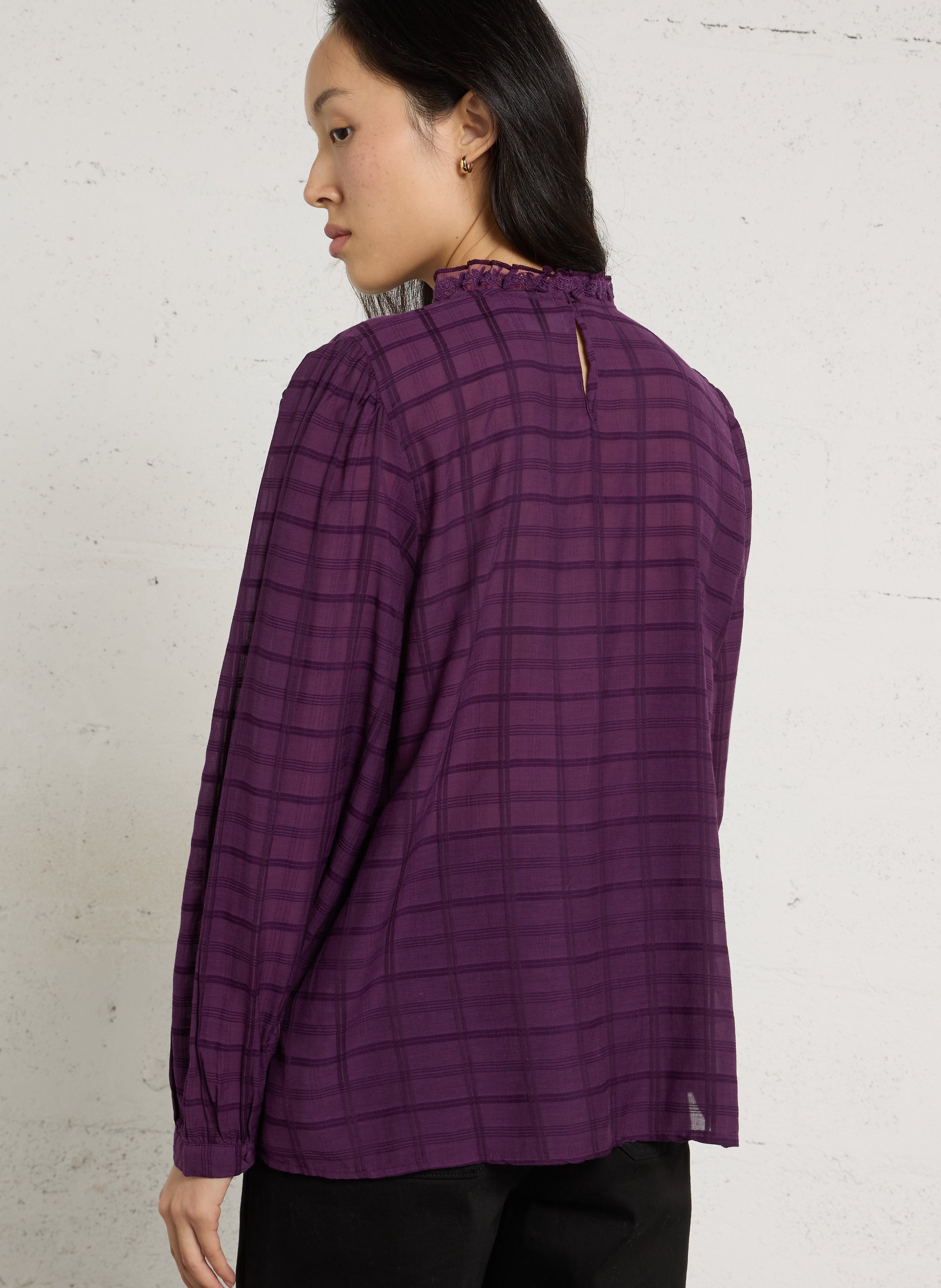 Blouse col rond brodée SUD EXPRESS Violet