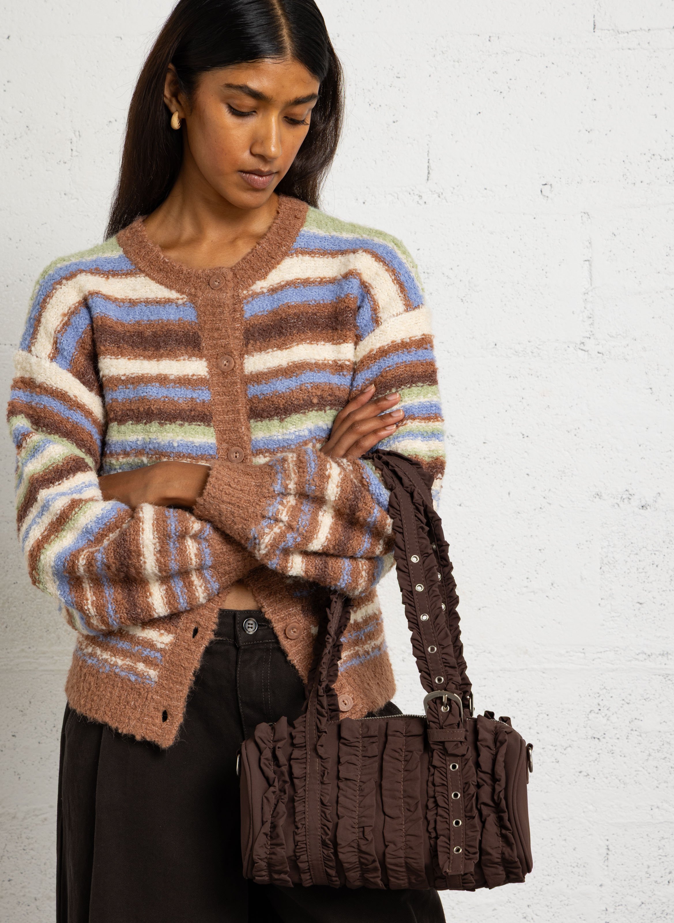 Gathered shoulder bag DAMSON MADDER Brown