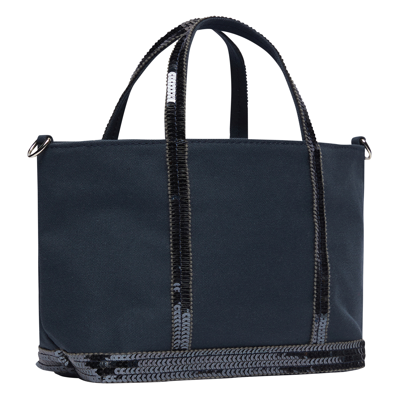 Mini canvas and sequin tote bag VANESSA BRUNO Black