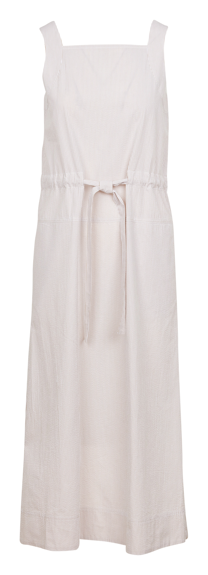Long loose-fit cotton square-neck dress MAX MARA LEISURE Beige